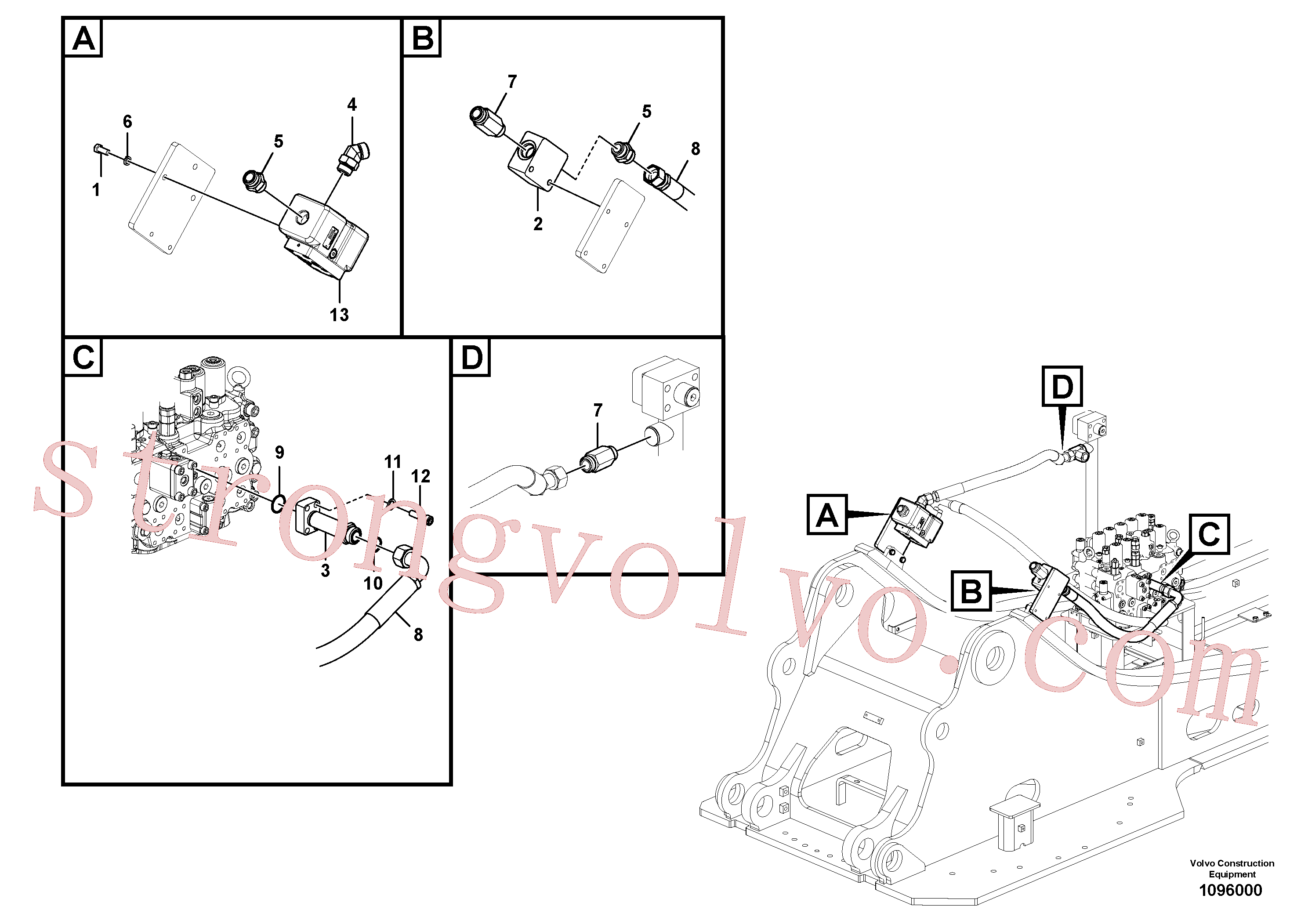 VOE14534513 Volvo Hidráulica de serviço, martelo e cortador para topo(1096000 Montagem)