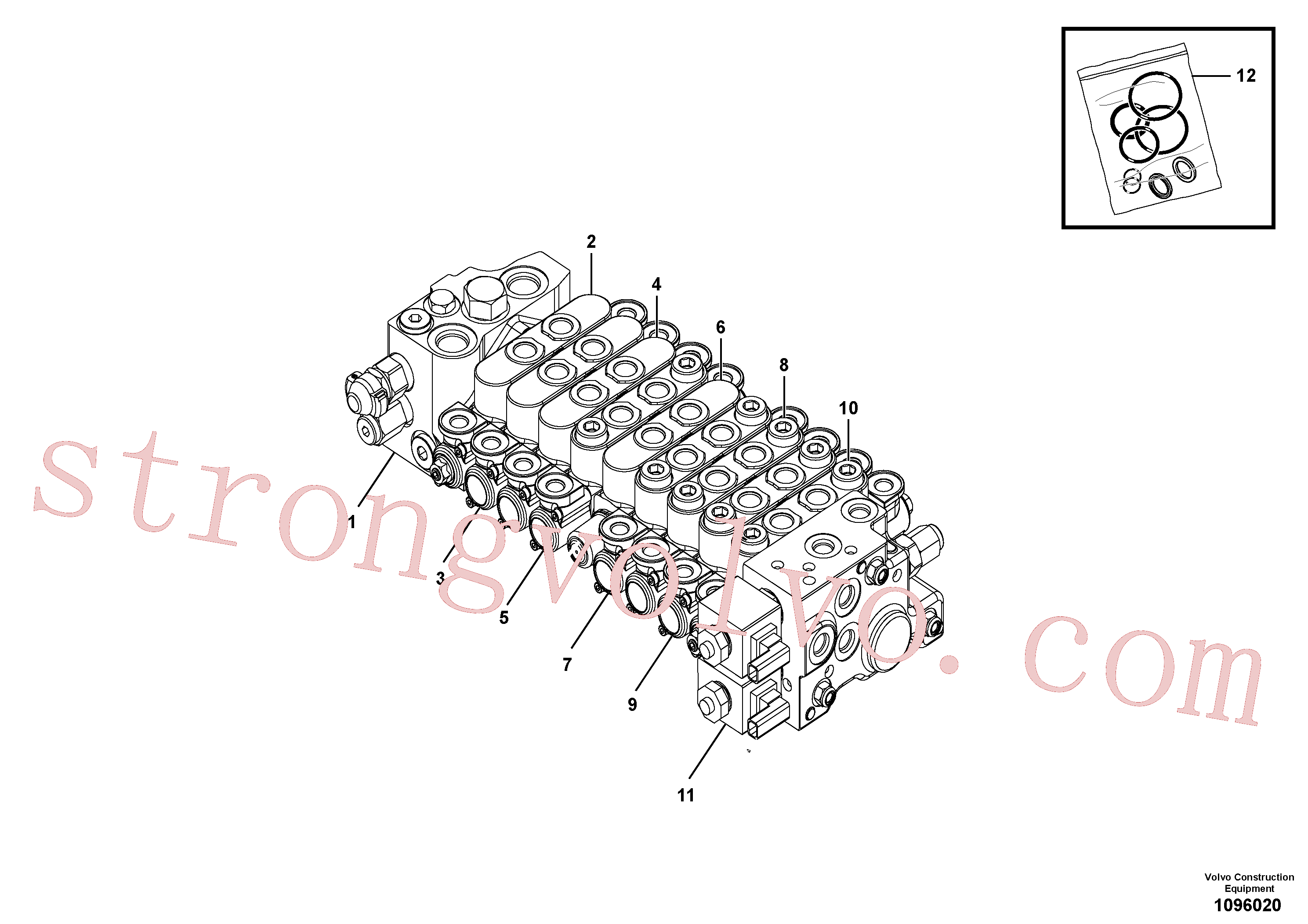 VOE15182880 Volvo Válvula de comando(1096020 Montagem)