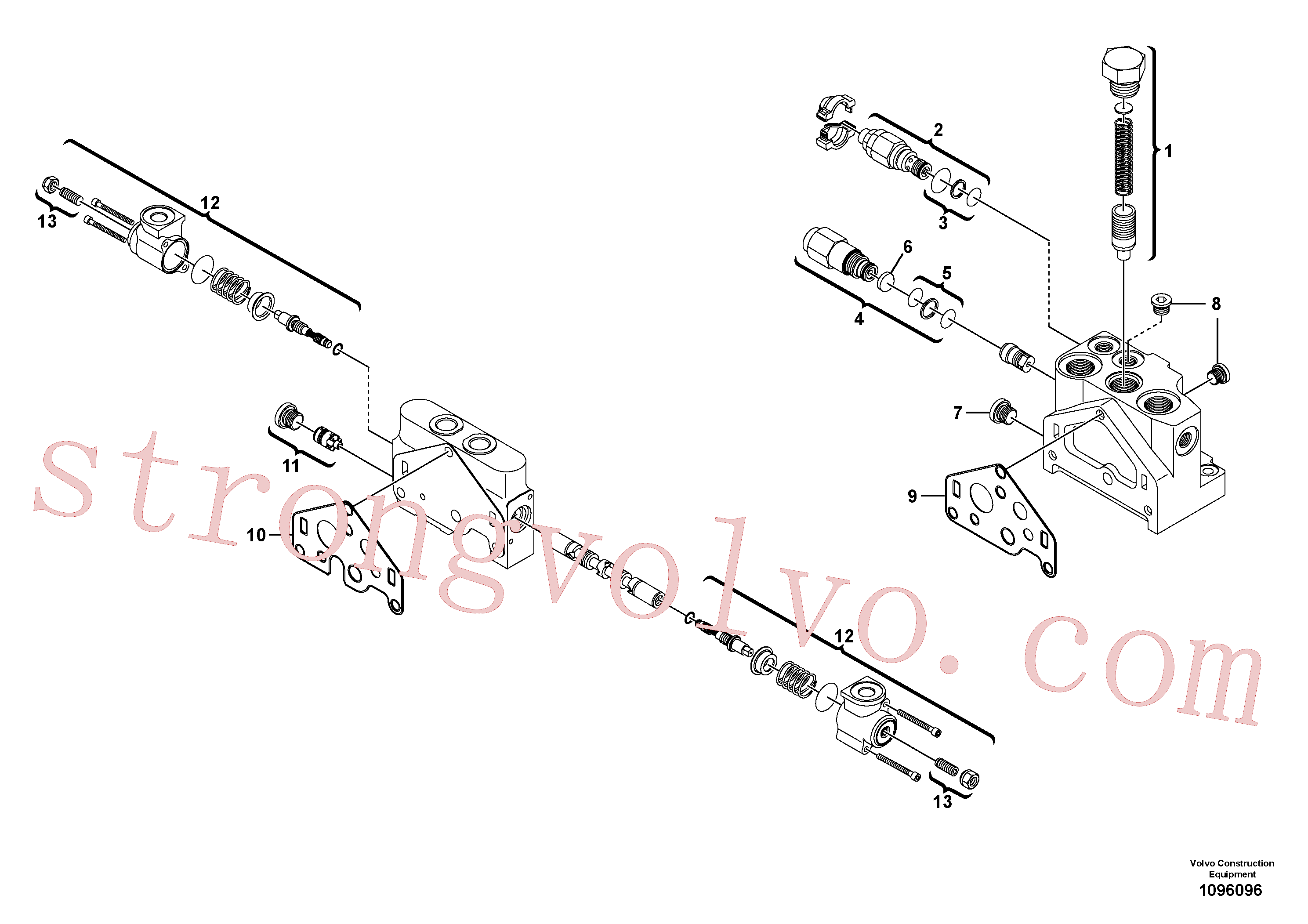 VOE11716488 Volvo Válvula de comando(1096096 Montagem)