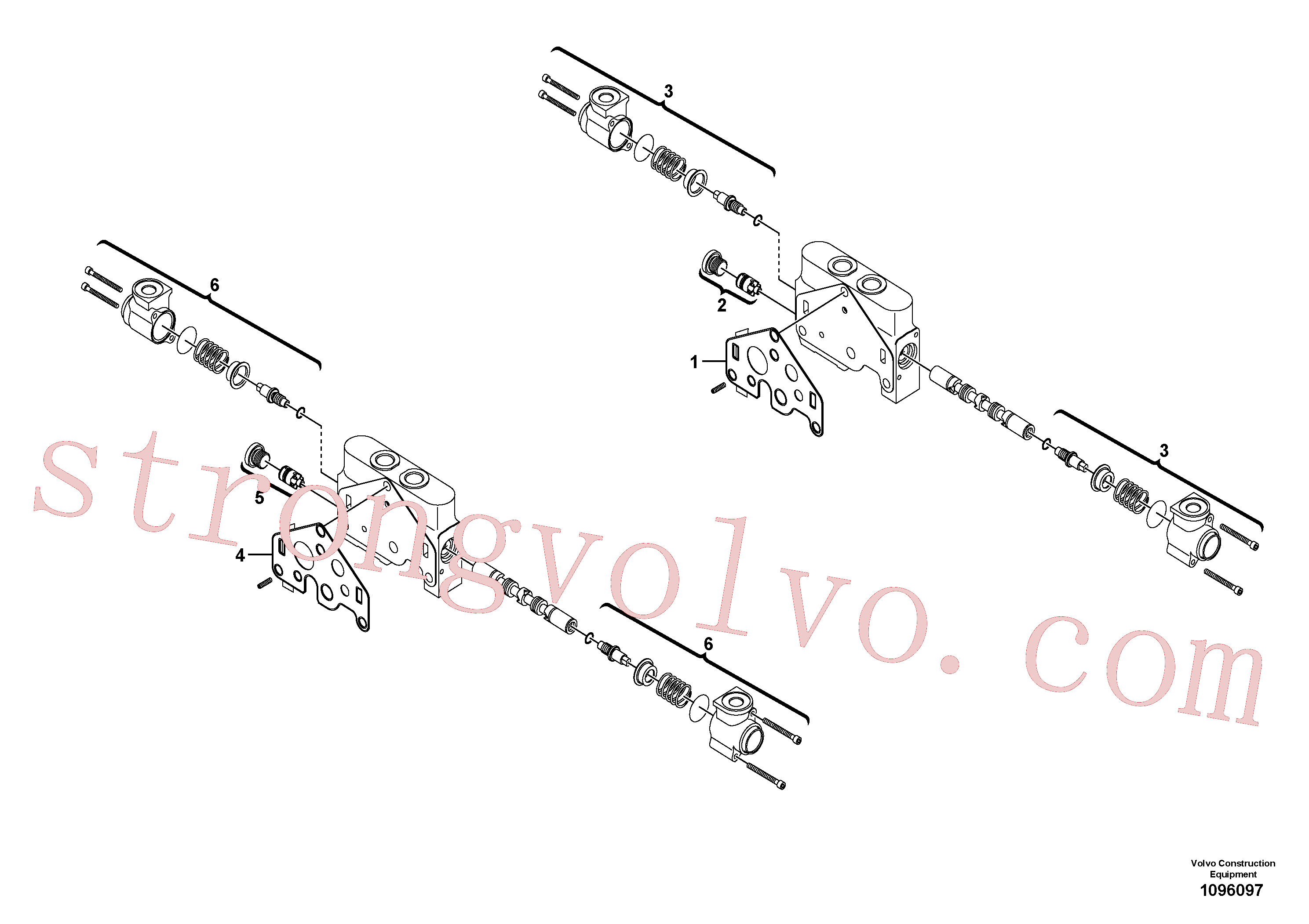 VOE17491804 Volvo Válvula de comando(1096097 Montagem)