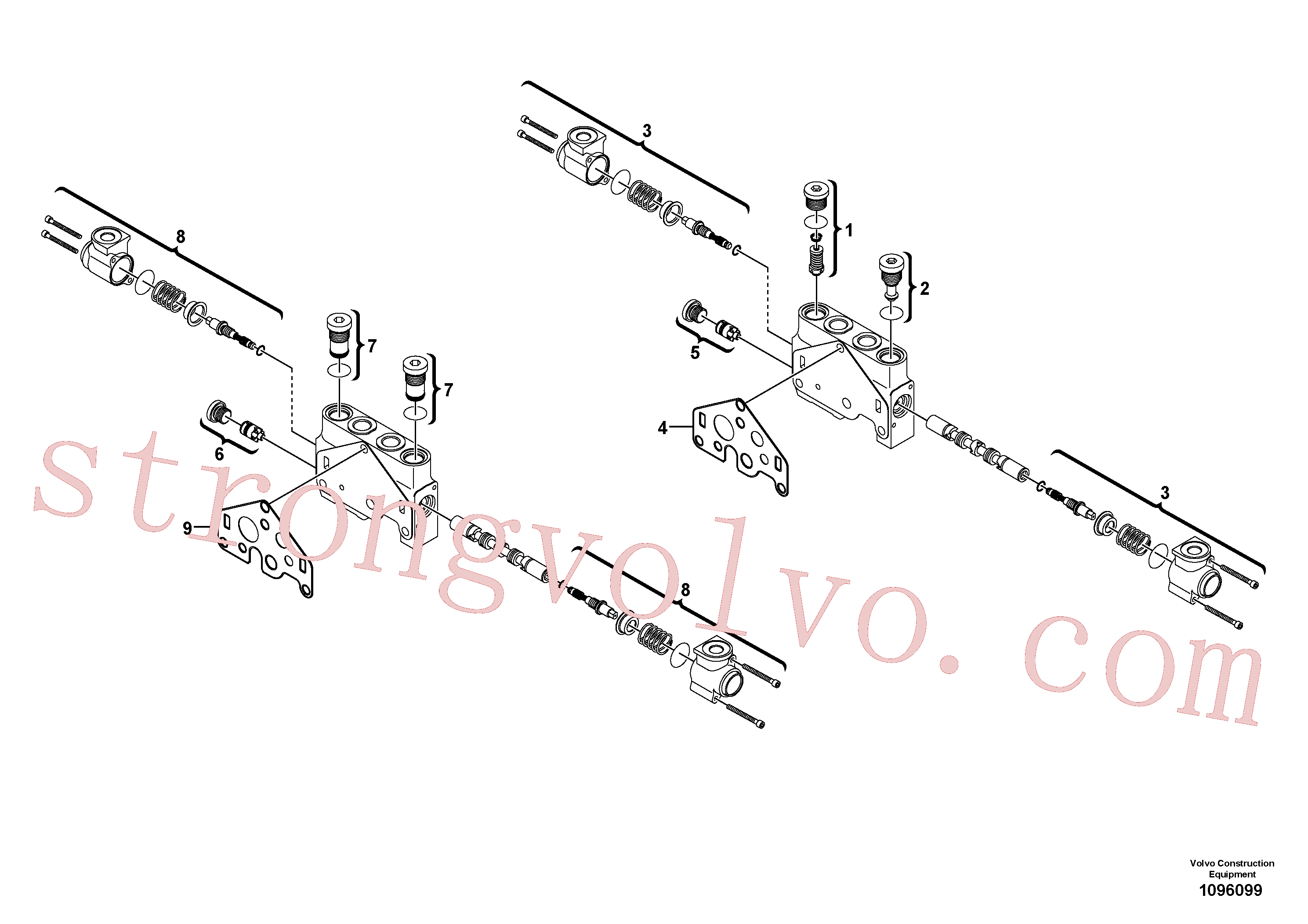 VOE11710924 Volvo Válvula de comando(1096099 Montagem)