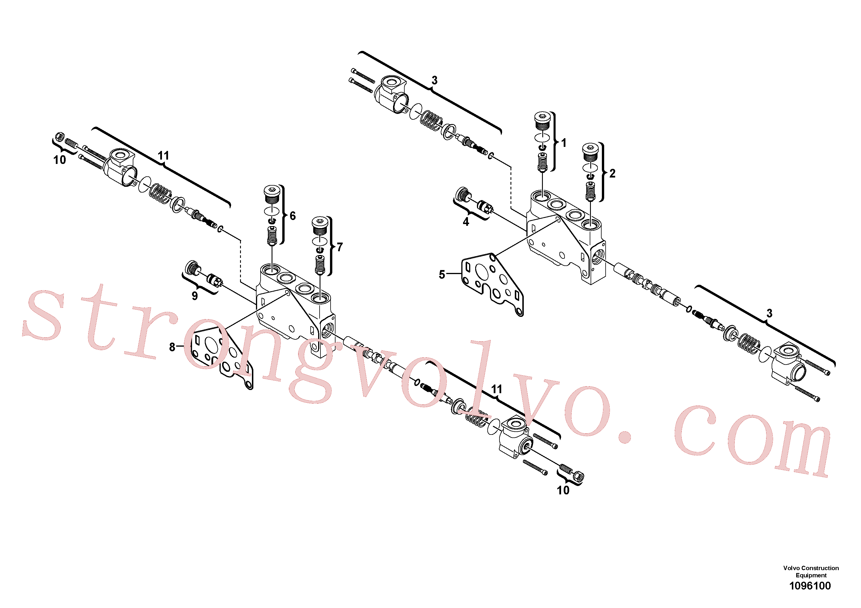 VOE11710929 Volvo Válvula de comando(1096100 Montagem)