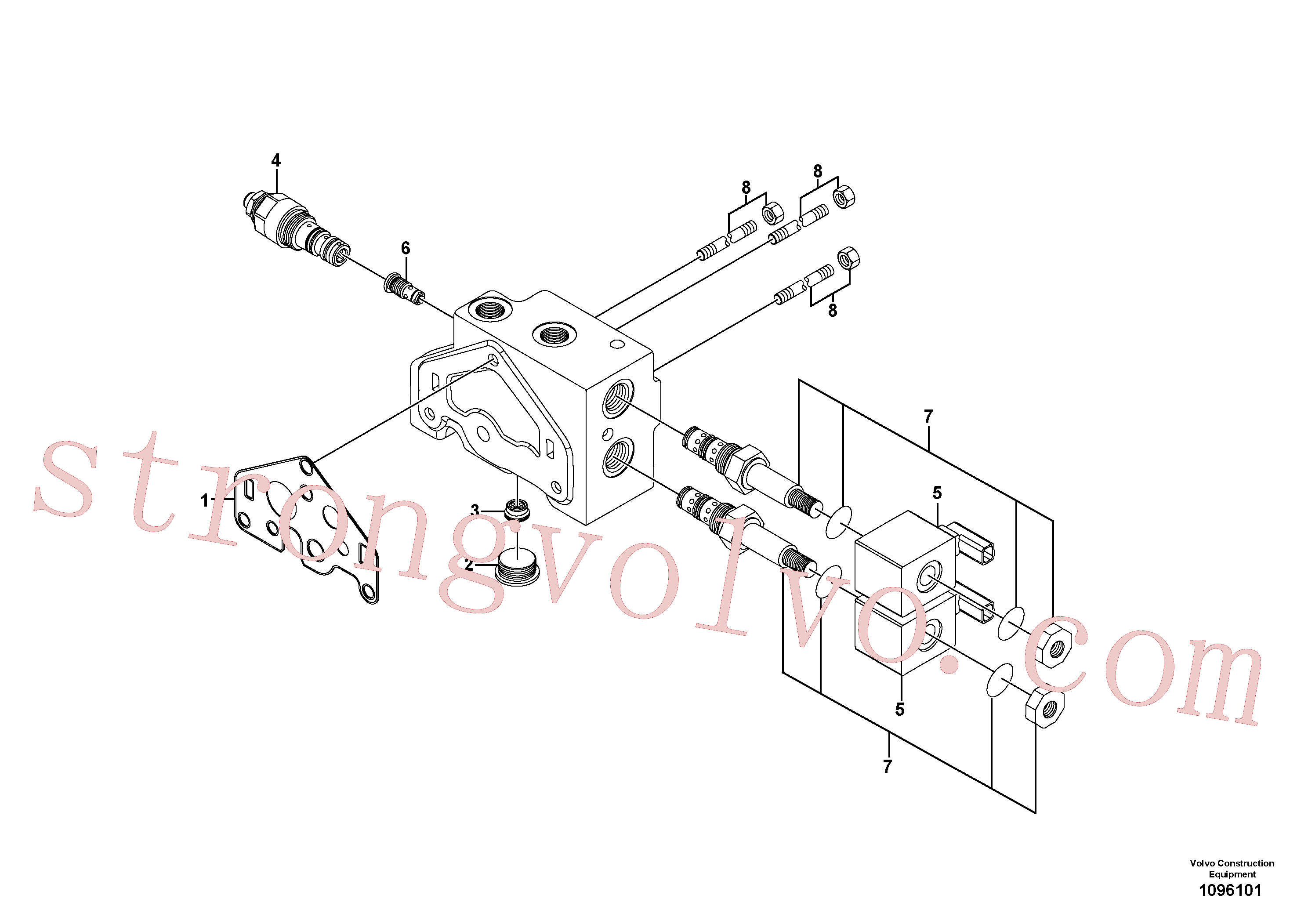VOE15181255 Volvo Válvula de comando(1096101 Montagem)