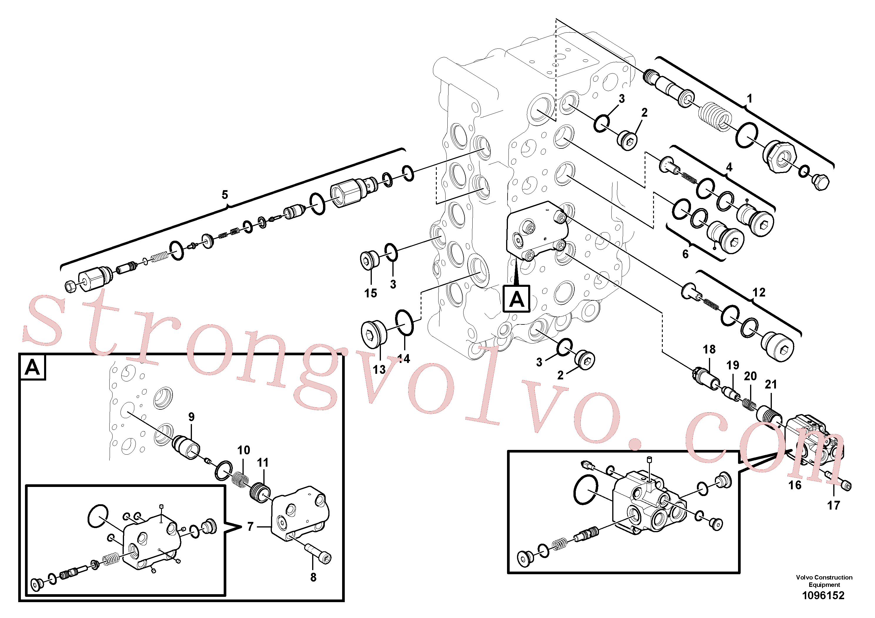 VOE14882131 Volvo Válvula mestra de comando(1096152 Montagem)