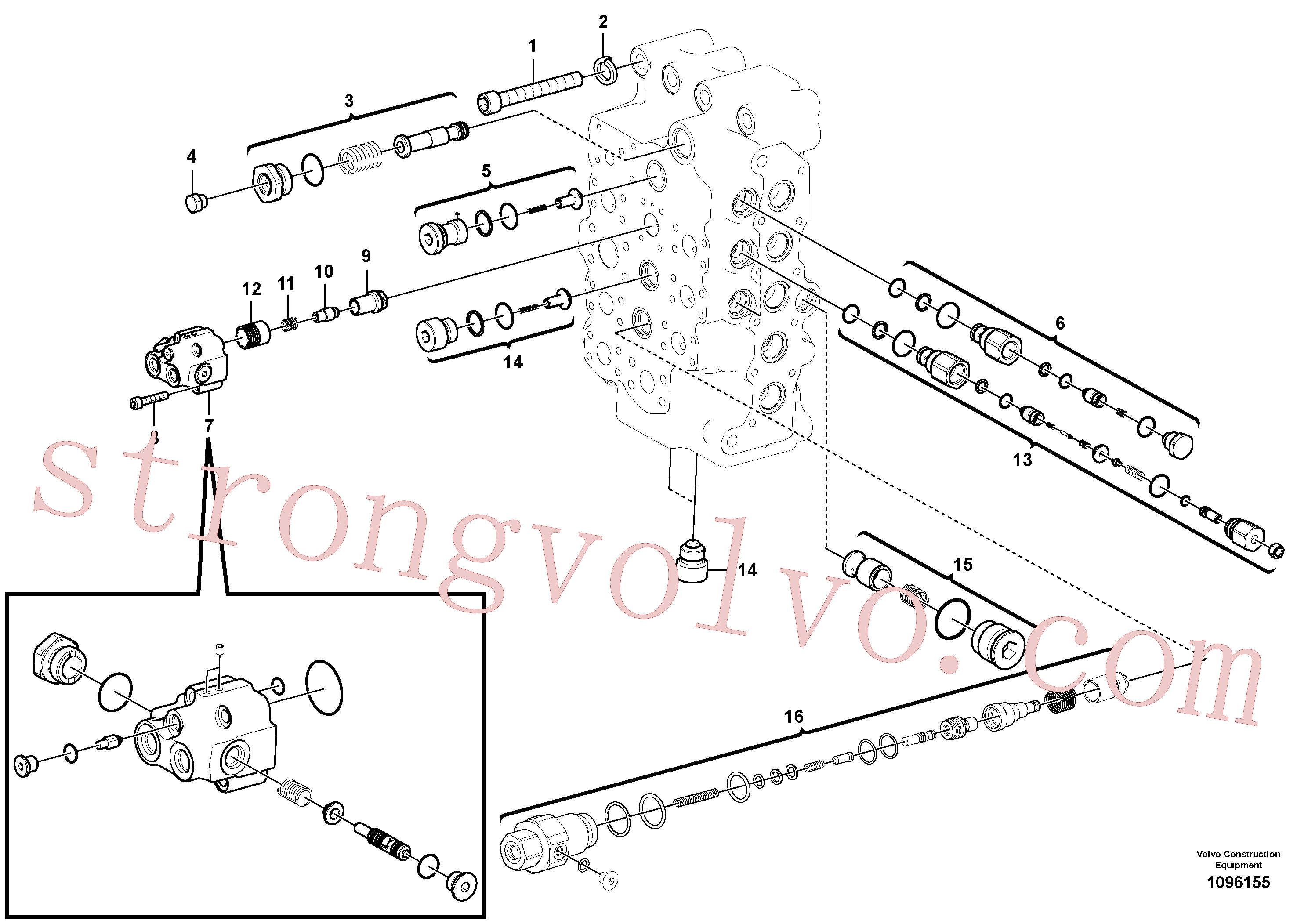 VOE994029 Volvo Válvula mestra de comando(1096155 Montagem)