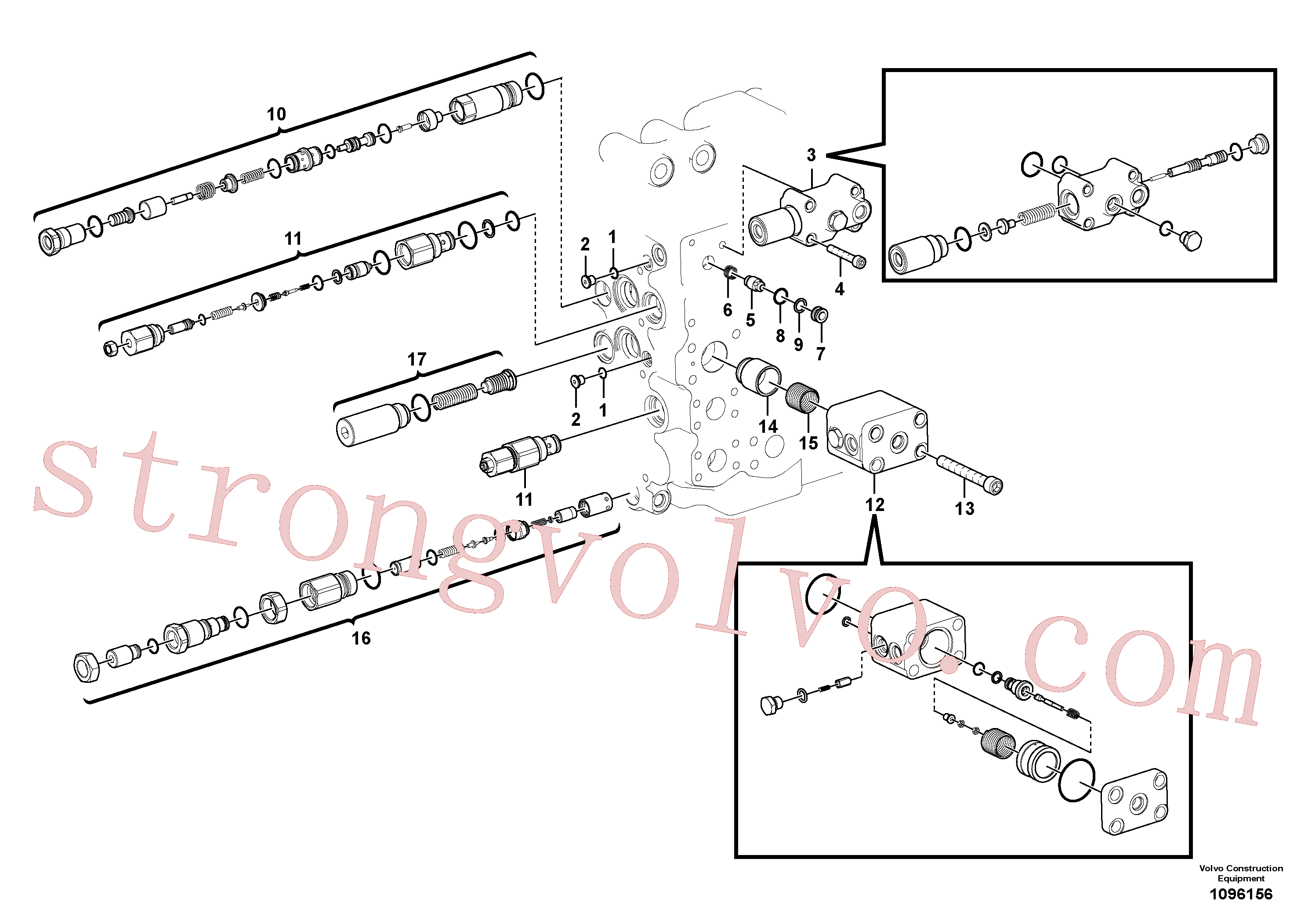 VOE14513864 Volvo Válvula mestra de comando(1096156 Montagem)
