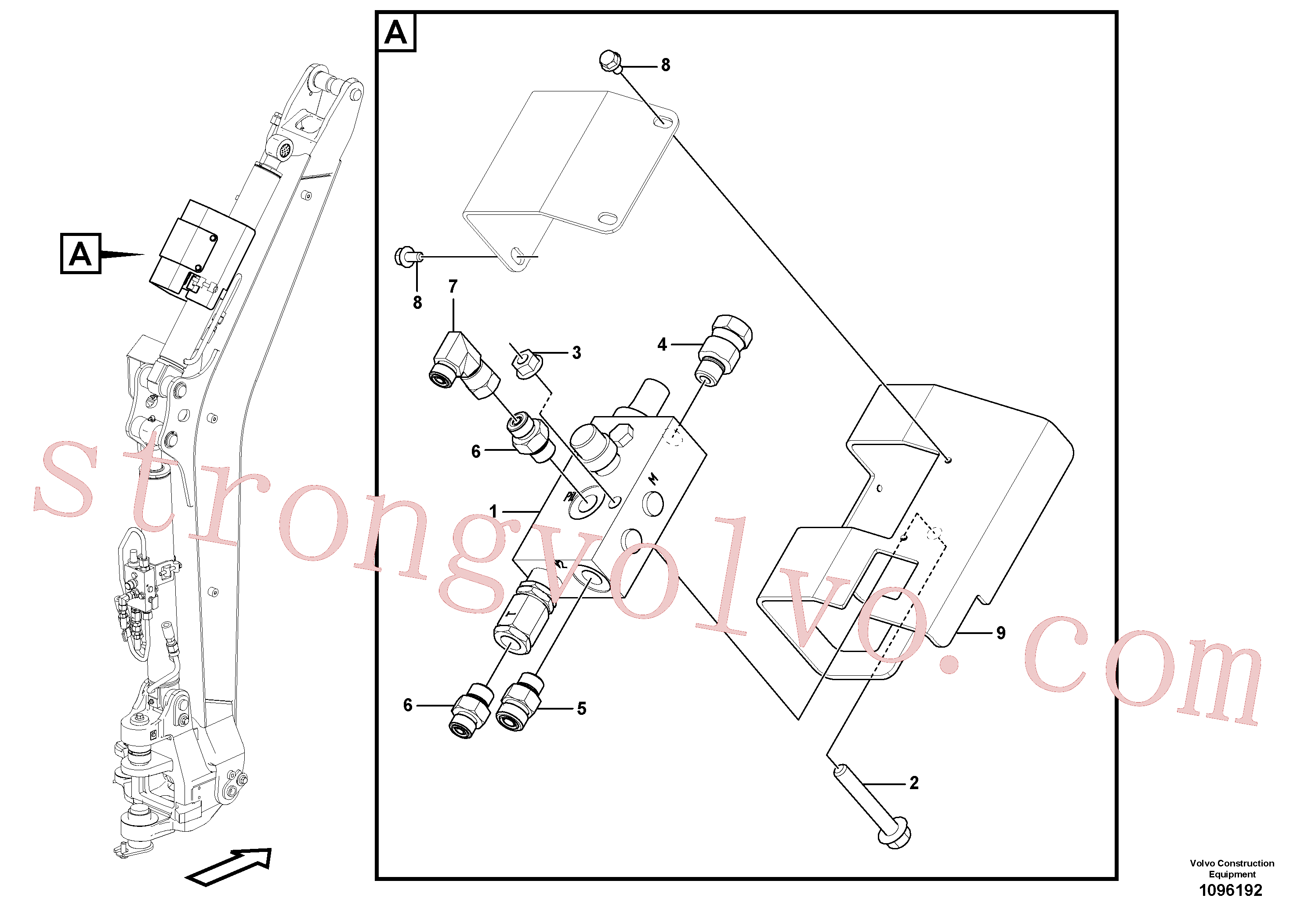 VOE15608272 Volvo Válvula de segurança (cilindro do braço de afundamento)(1096192 Montagem)