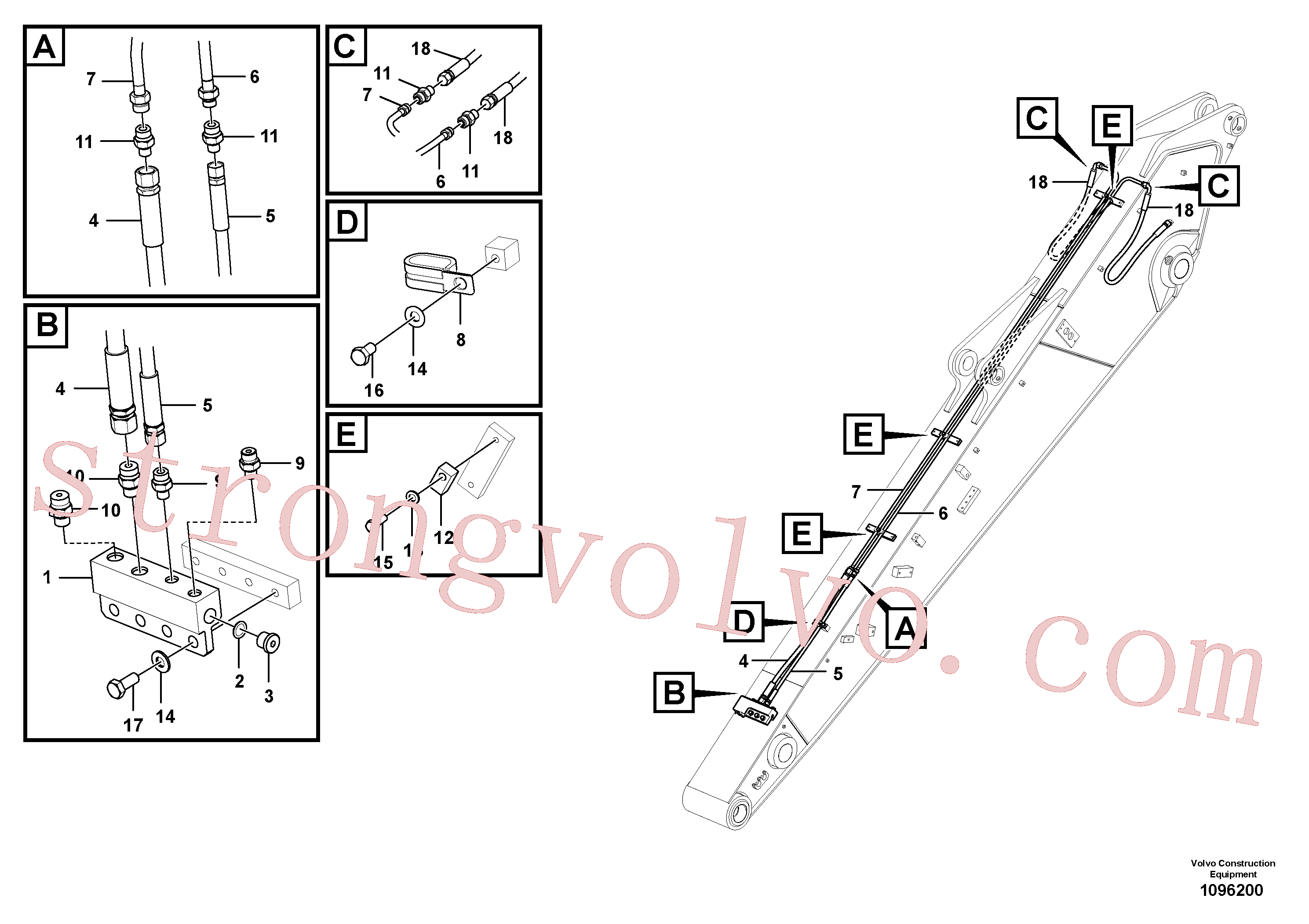 VOE14543929 Bloco Inscreva-se para Volvo Acessórios para escavadeira