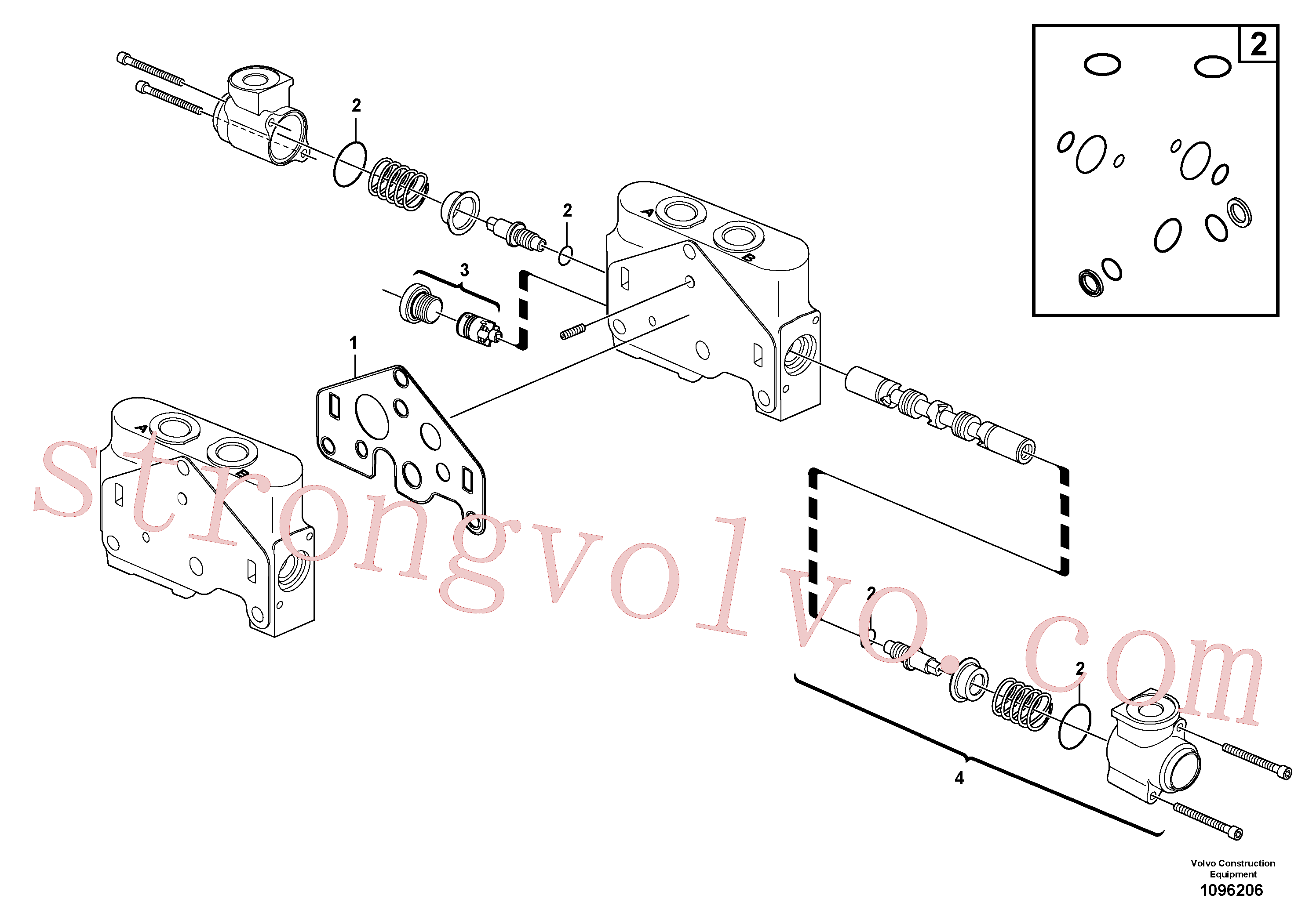 VOE11710921 Volvo Secção da válvula(1096206 Montagem)