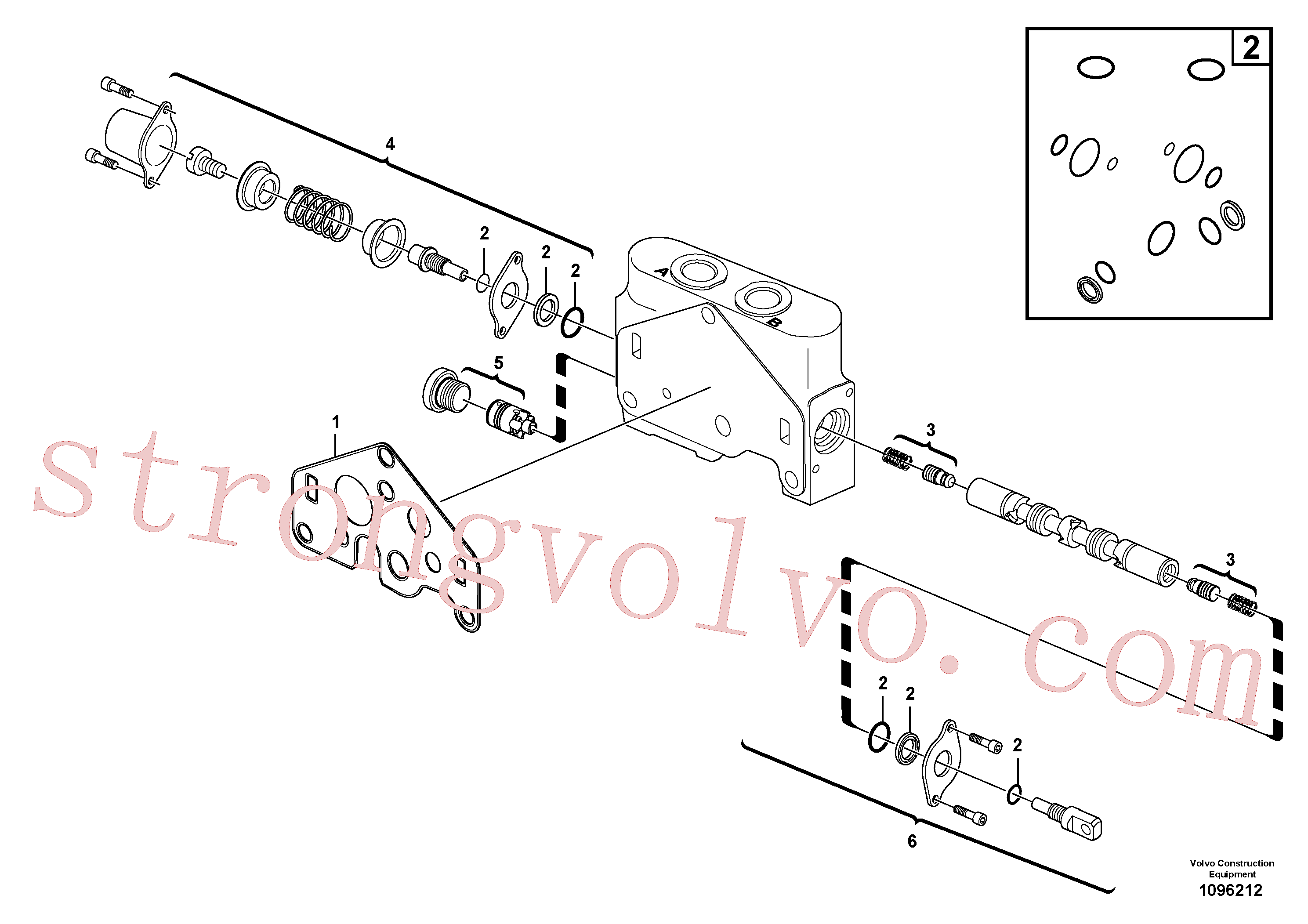 VOE17491805 Volvo Secção da válvula(1096212 Montagem)