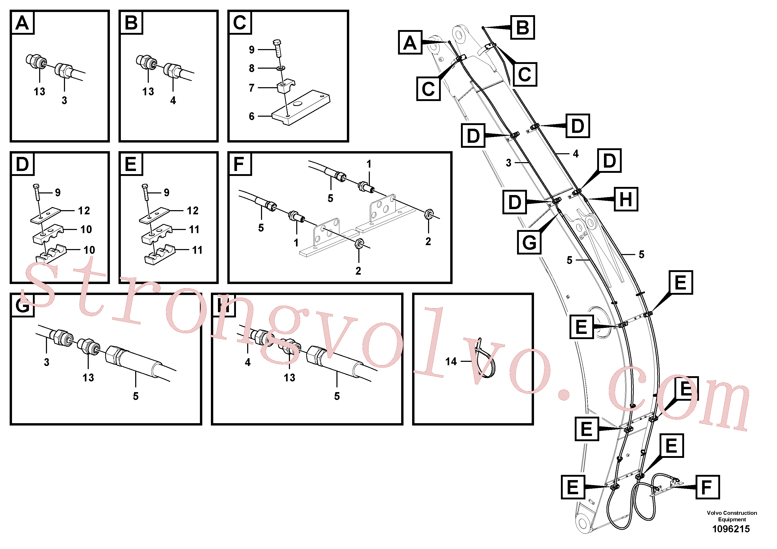 VOE996677 Volvo Hidráulica de serviço, encaixe rápido na lança(1096215 Montagem)
