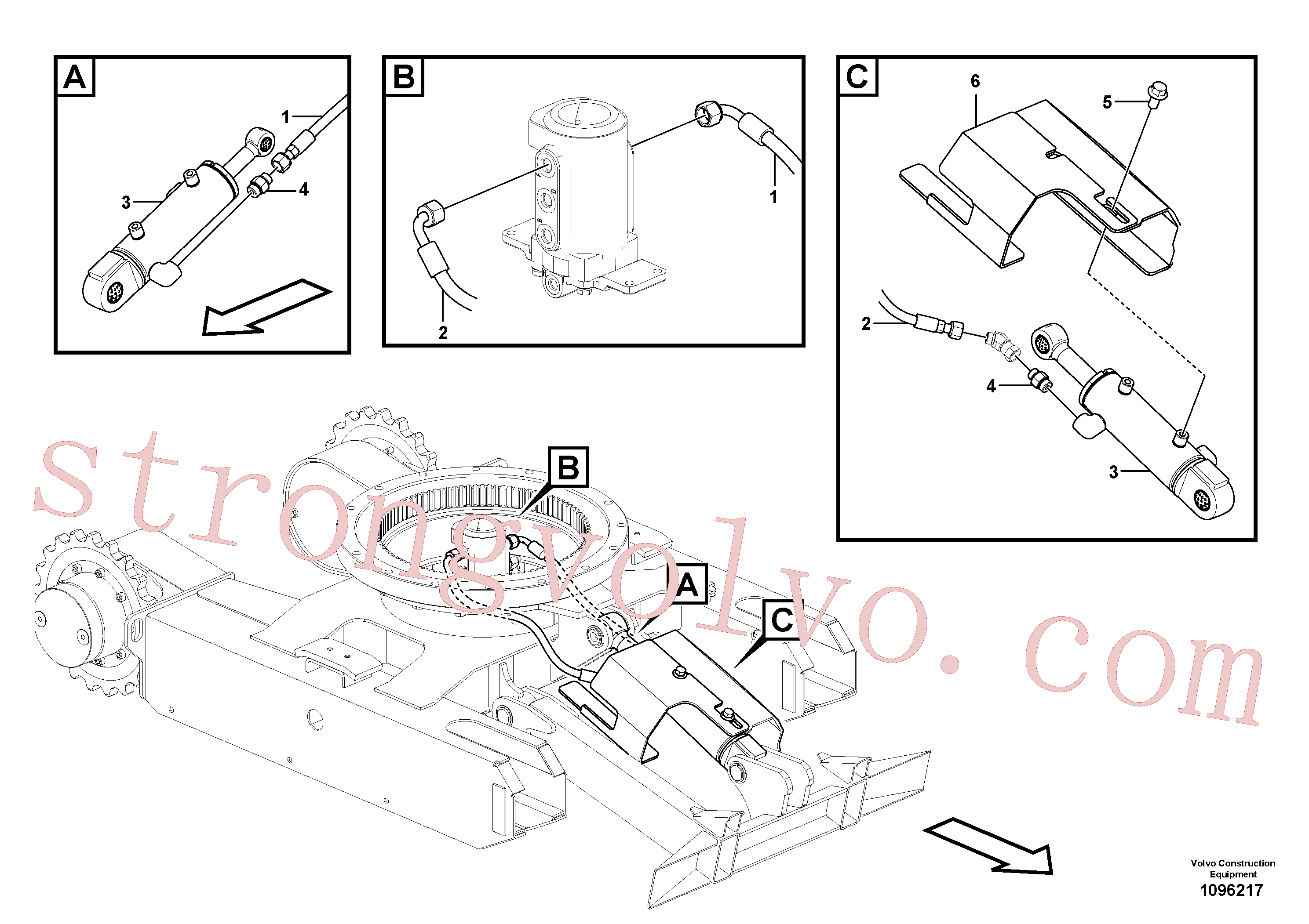 VOE16249078 Volvo Sistema hidráulico de trabalho, lâmina niveladora(1096217 Montagem)