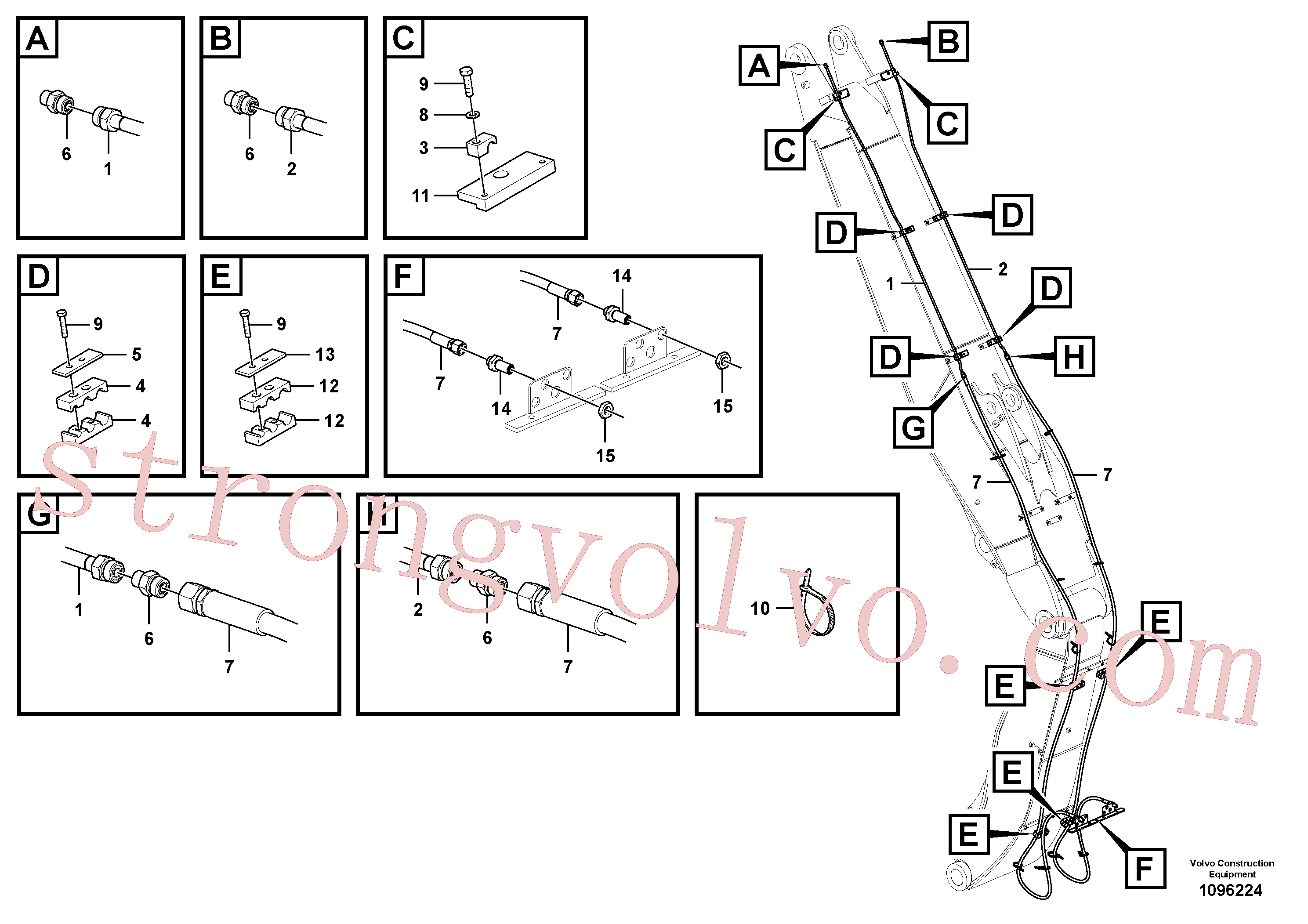 VOE996677 Volvo Hidráulica de serviço, encaixe rápido na lança(1096224 Montagem)