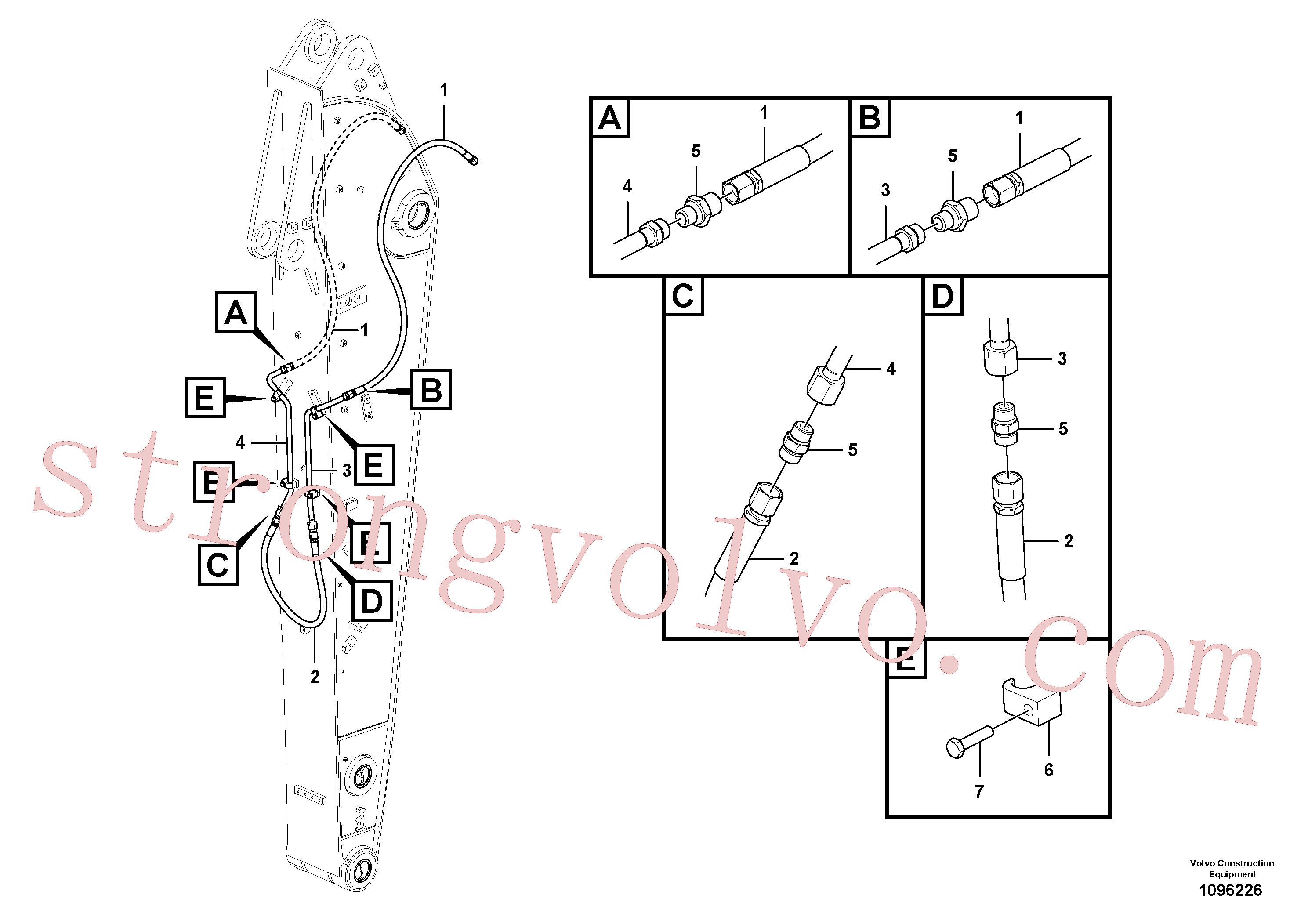 VOE15141224 Volvo Hidráulica de serviço, inclinação e rotor no braço de afundamento(1096226 Montagem)