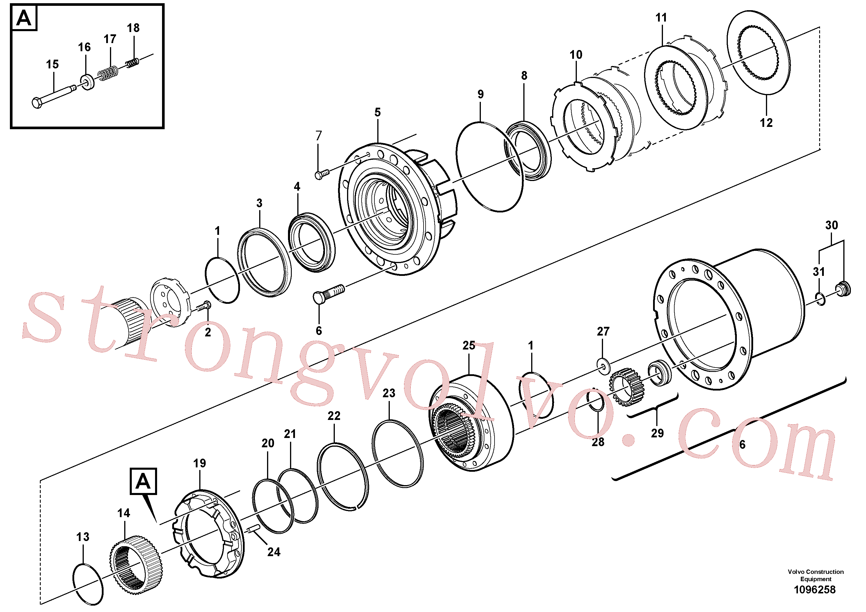 Volvo Acessórios para escavadeira VOE14558079 Parafuso Acessórios