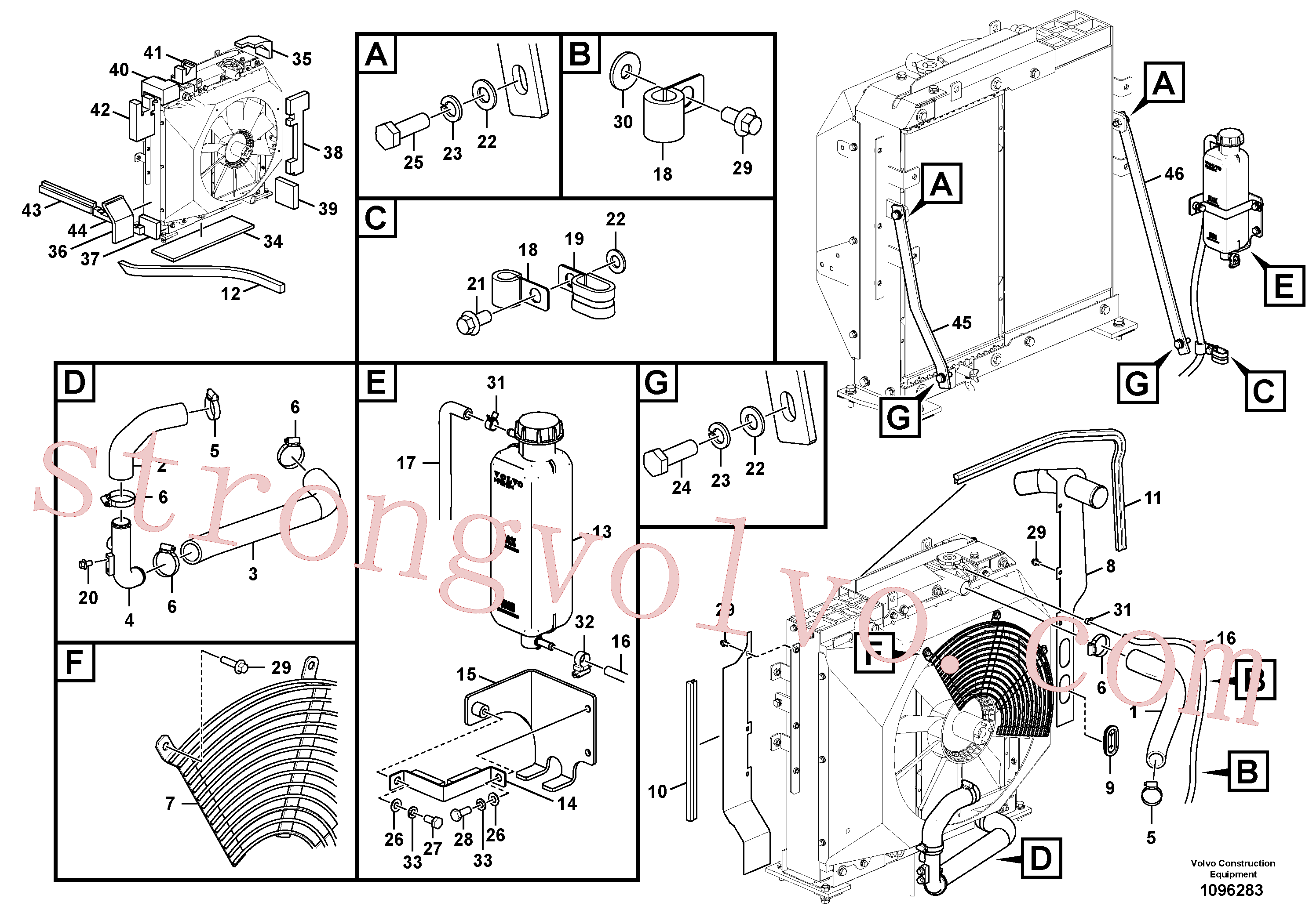 VOE14668664 Volvo Sistema de arrefecimento(1096283 Montagem)