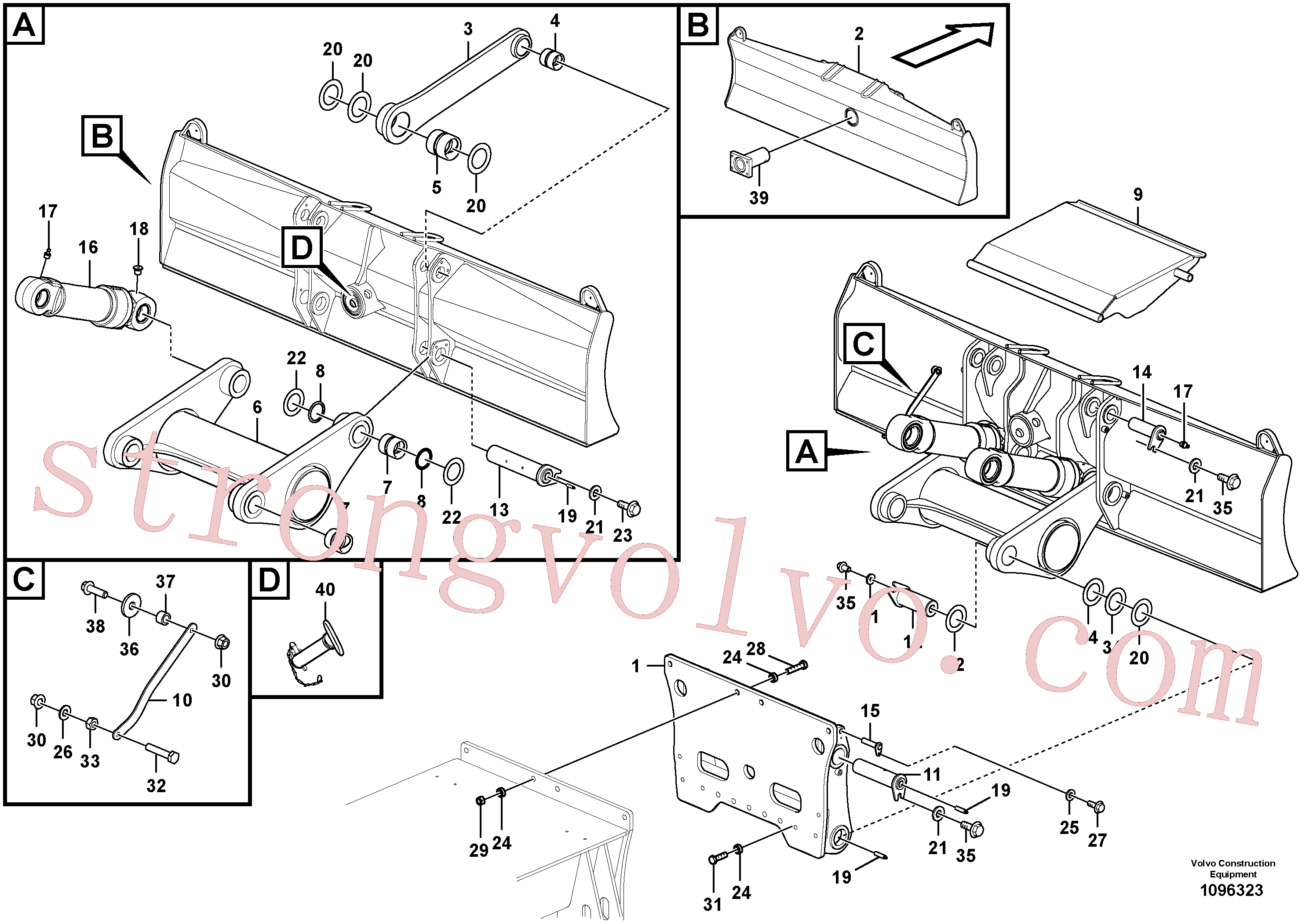 VOE60110001 Volvo Lâmina niveladora(1096323 Montagem)