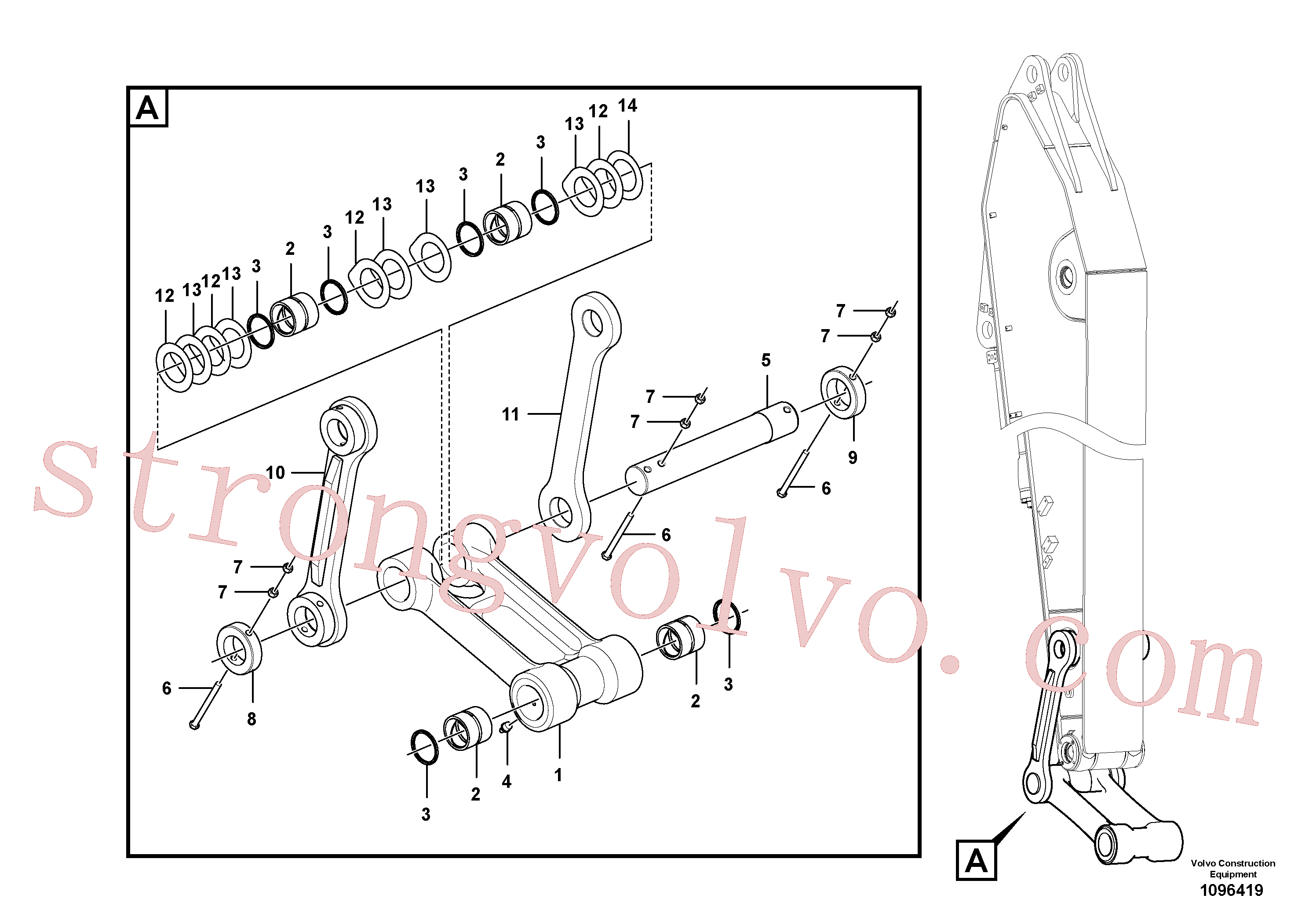 VOE14728825 Volvo Tirantes à haste de ligação(1096419 Montagem)