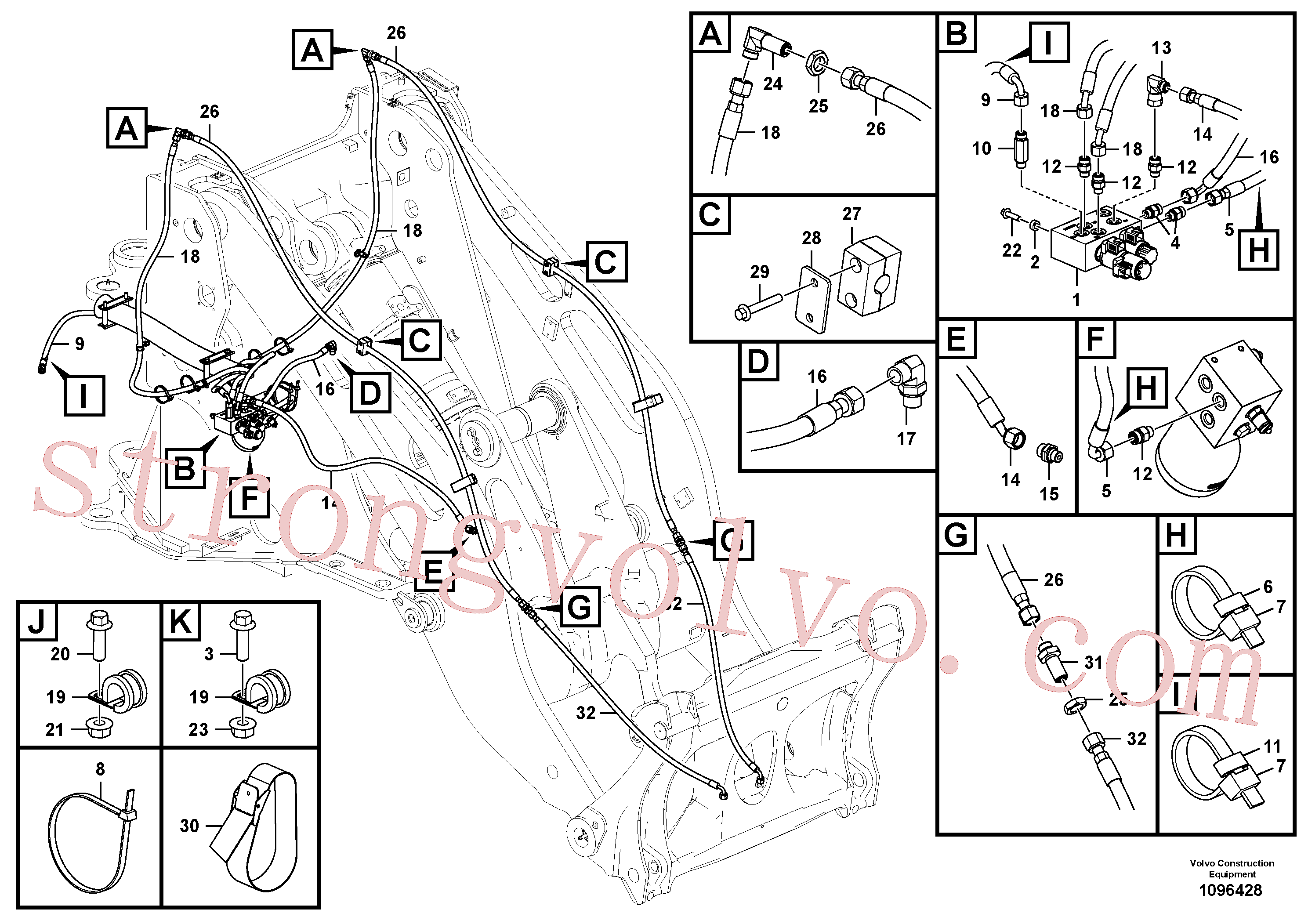 VOE937506 Volvo Bloqueio implemento.(1096428 Montagem)