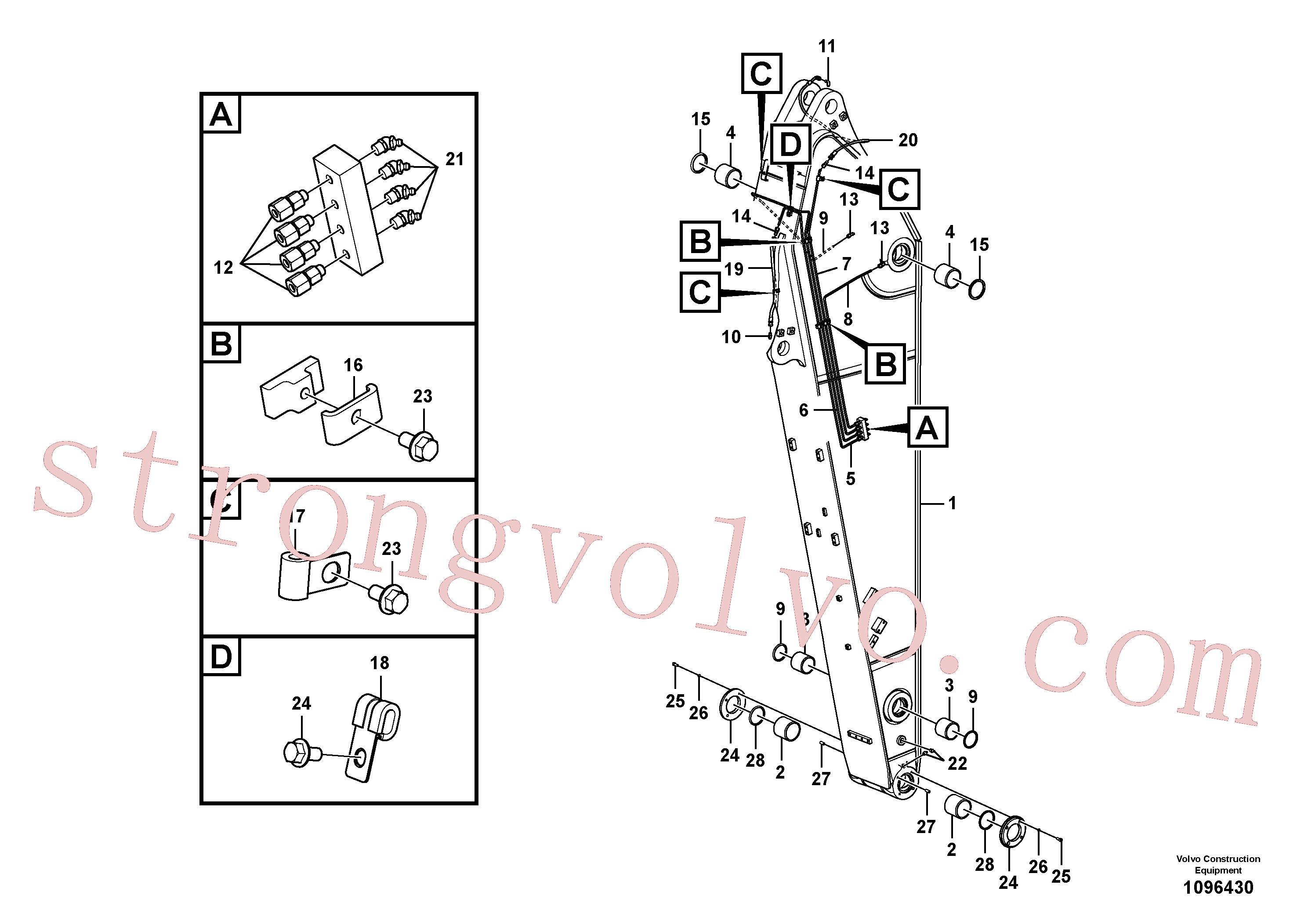 Atacado VOE14550649 Tubo Volvo escavadeira