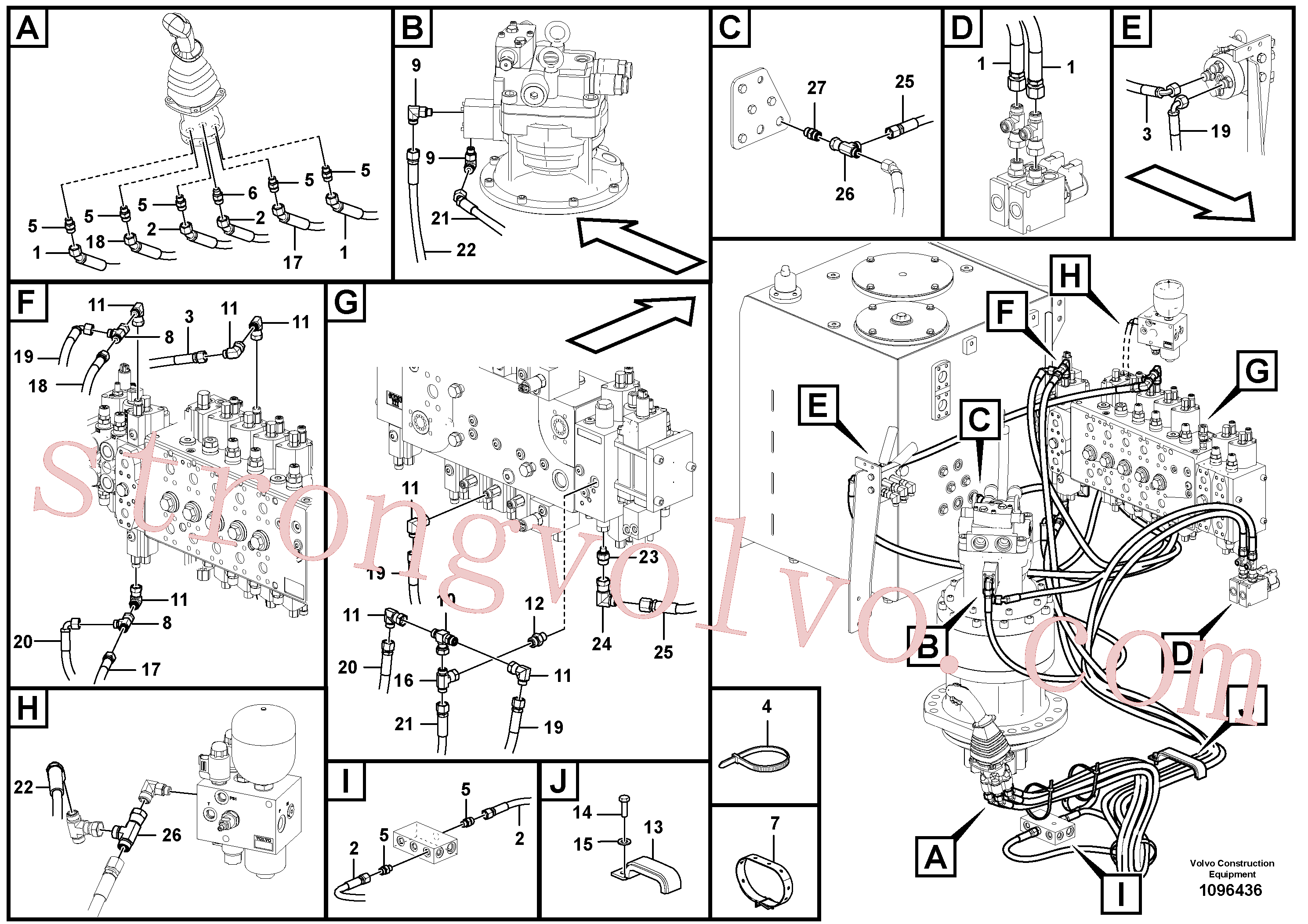 VOE15167158 Volvo Sistema servomotor, válvula de comando para válvula de comando à distância(1096436 Montagem)