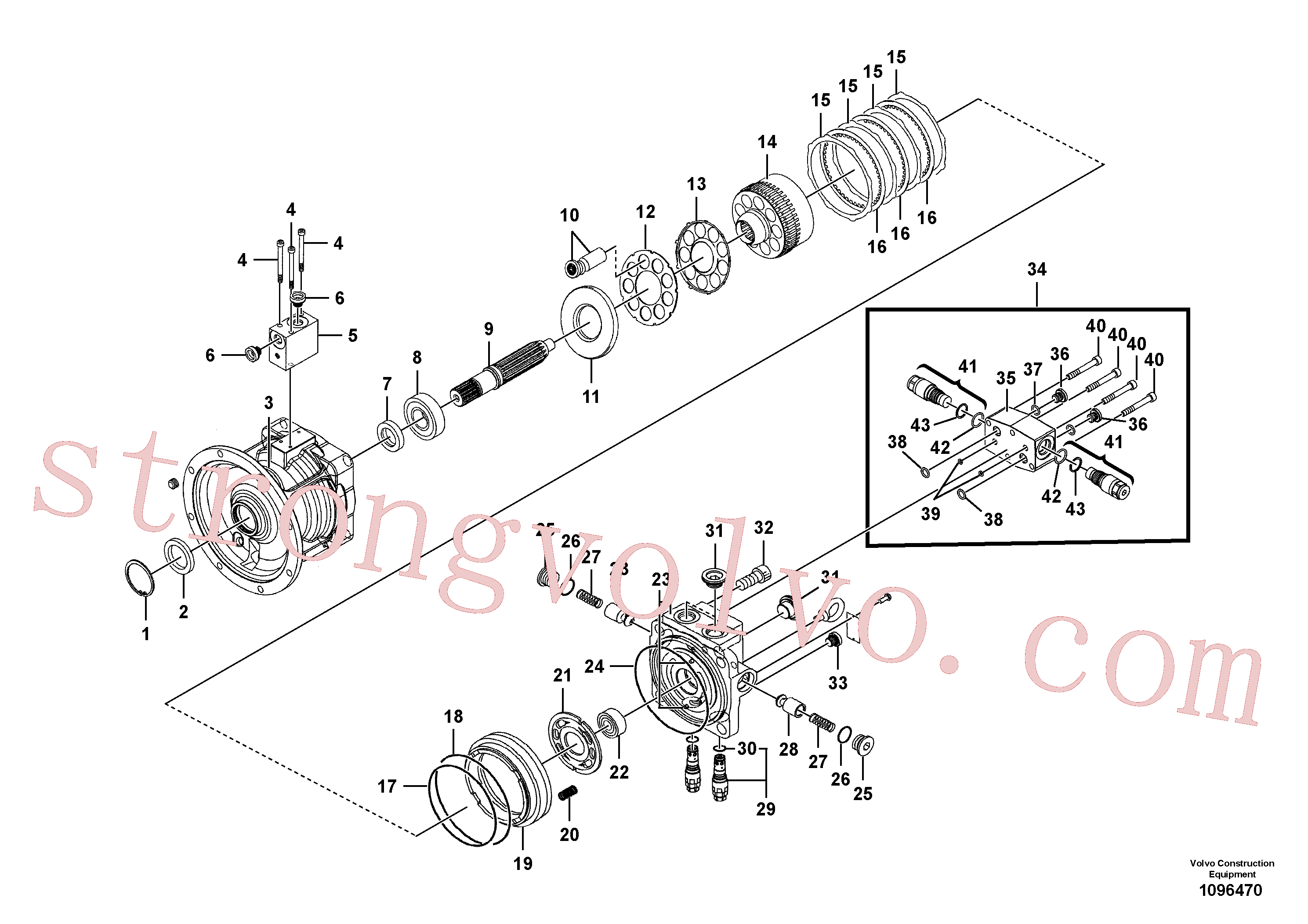 VOE14529771 Volvo Motor de rotação(1096470 Montagem)
