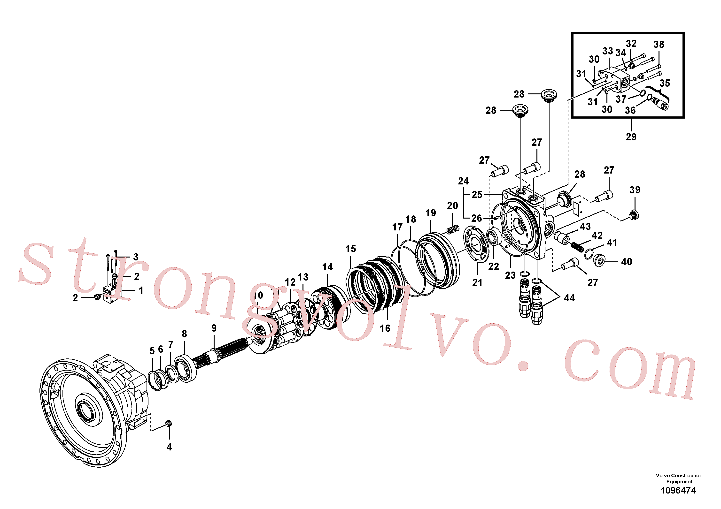VOE14562615 Volvo Motor de rotação(1096474 Montagem)