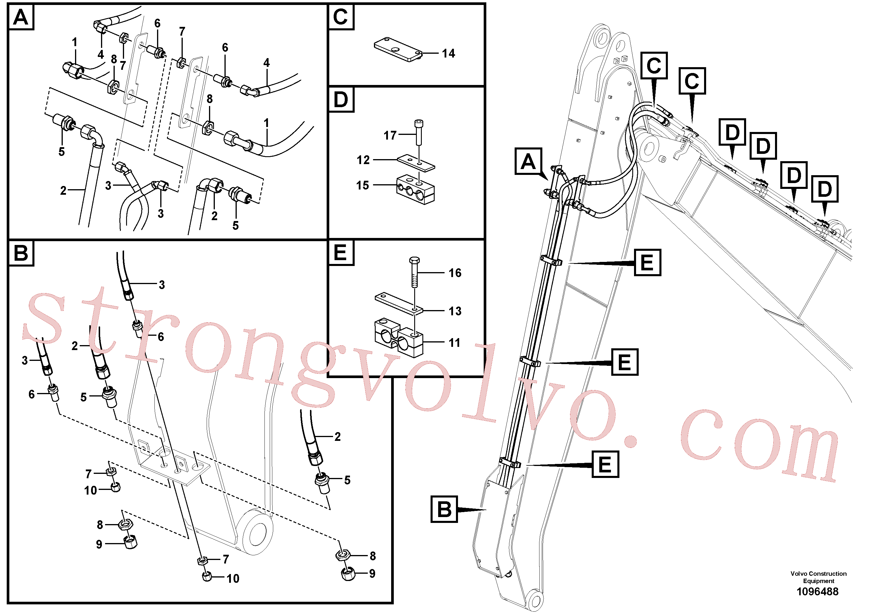 VOE938387 Volvo Hidráulica de serviços, balde articulado(1096488 Montagem)