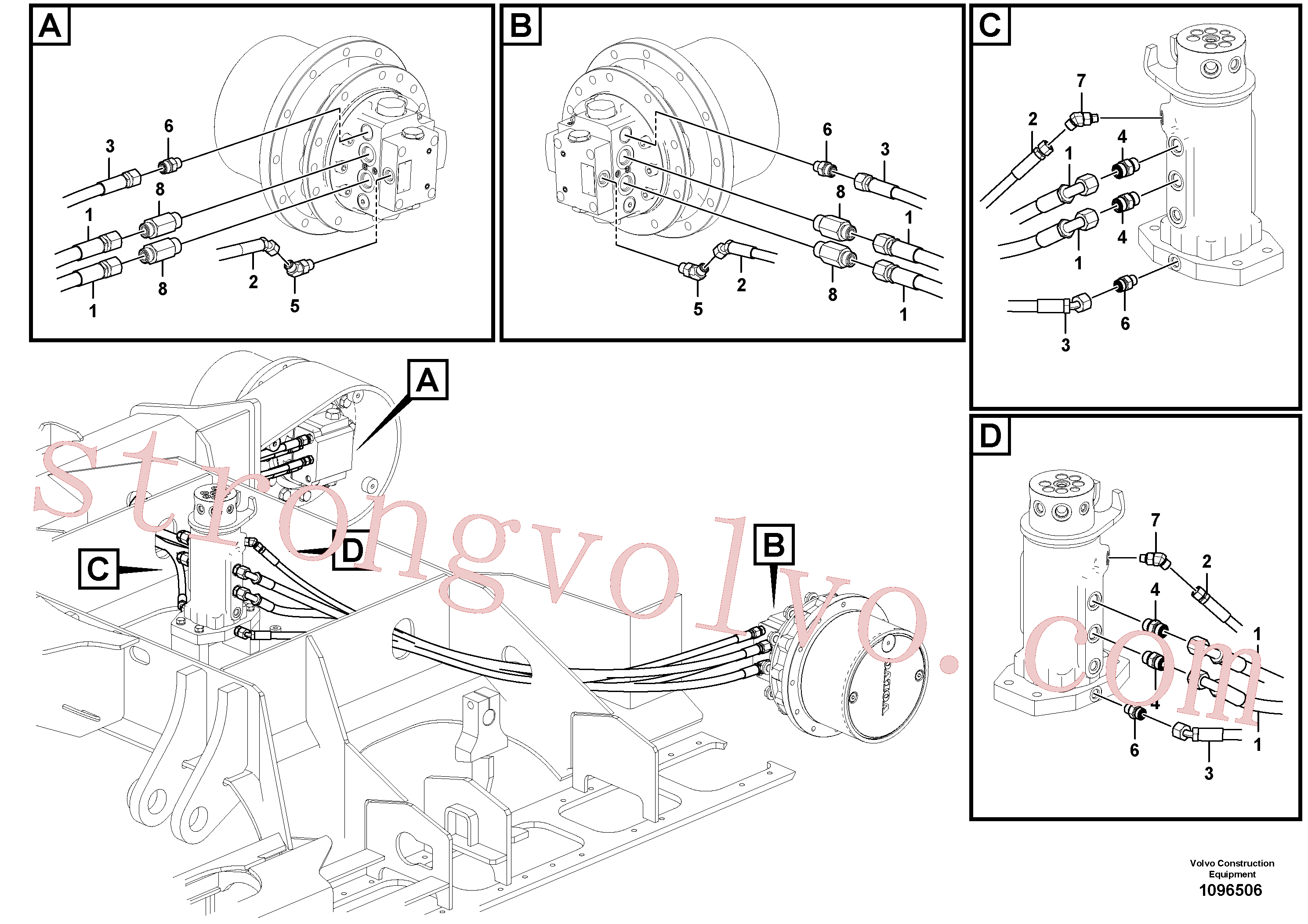 VOE14627822 Volvo Linha da rótula, rótula ao motor de curso(1096506 Montagem)