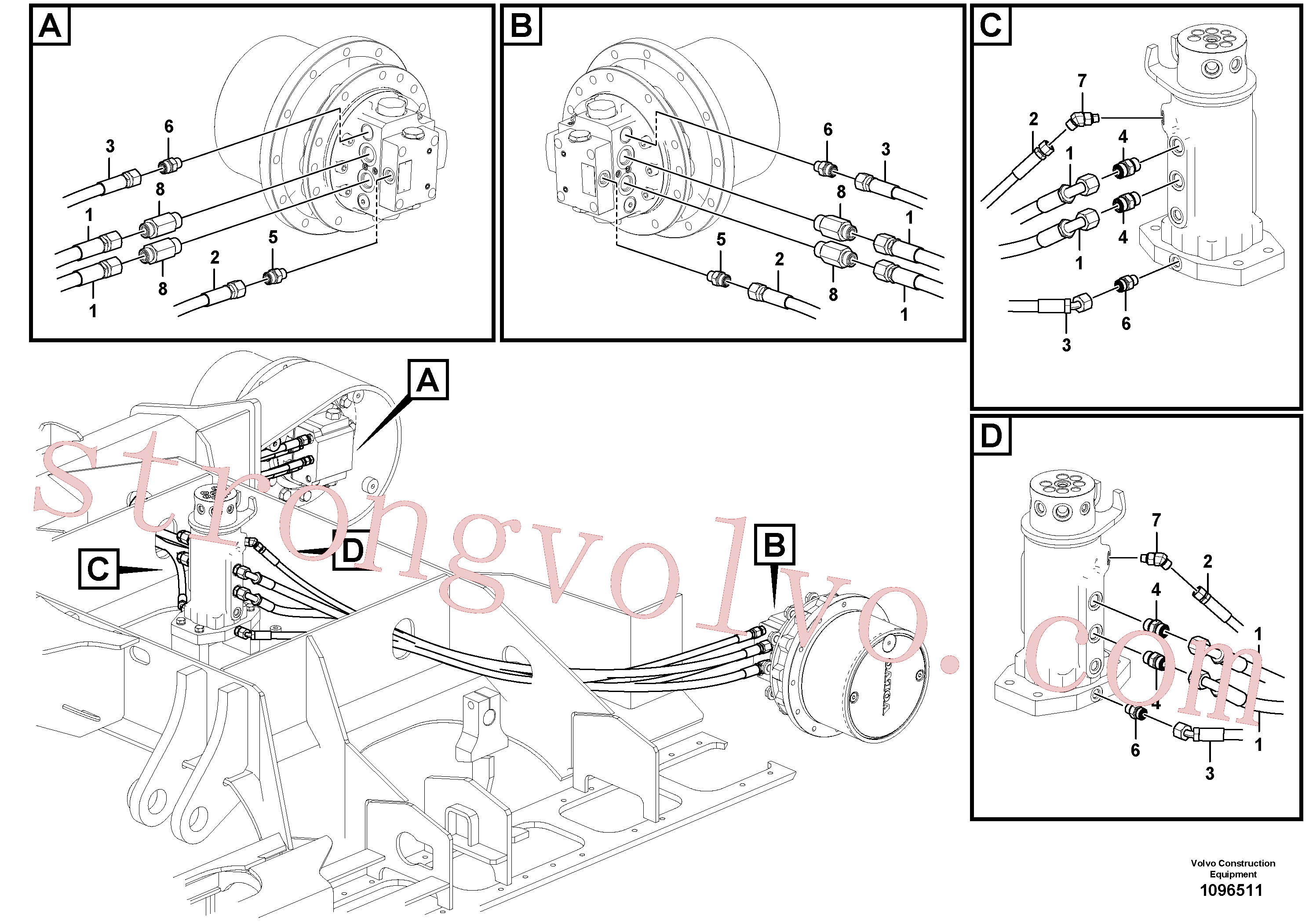 VOE14627822 Volvo Linha da rótula, rótula ao motor de curso(1096511 Montagem)