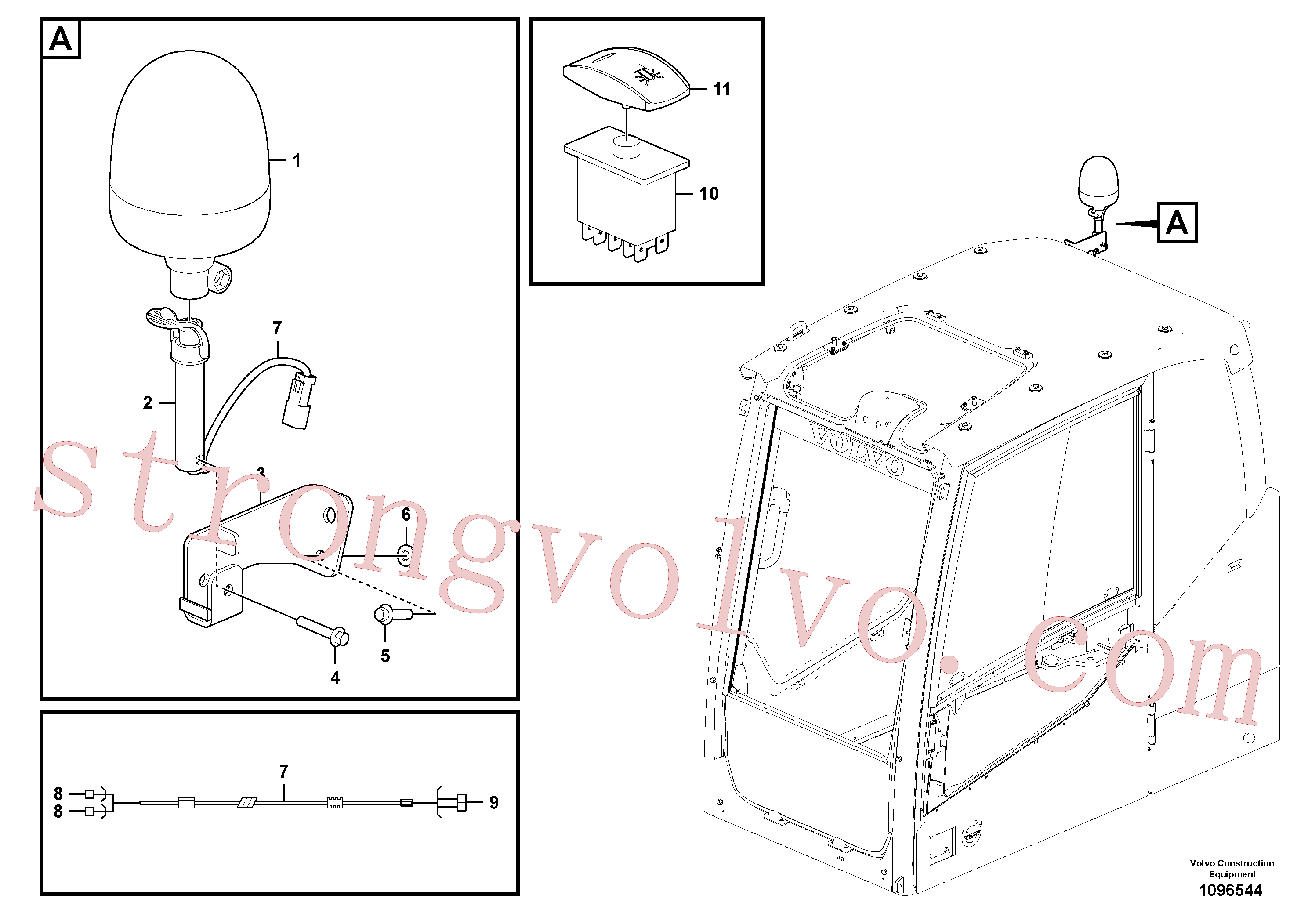 VOE60113085 Volvo Farol rotativo(1096544 Montagem)