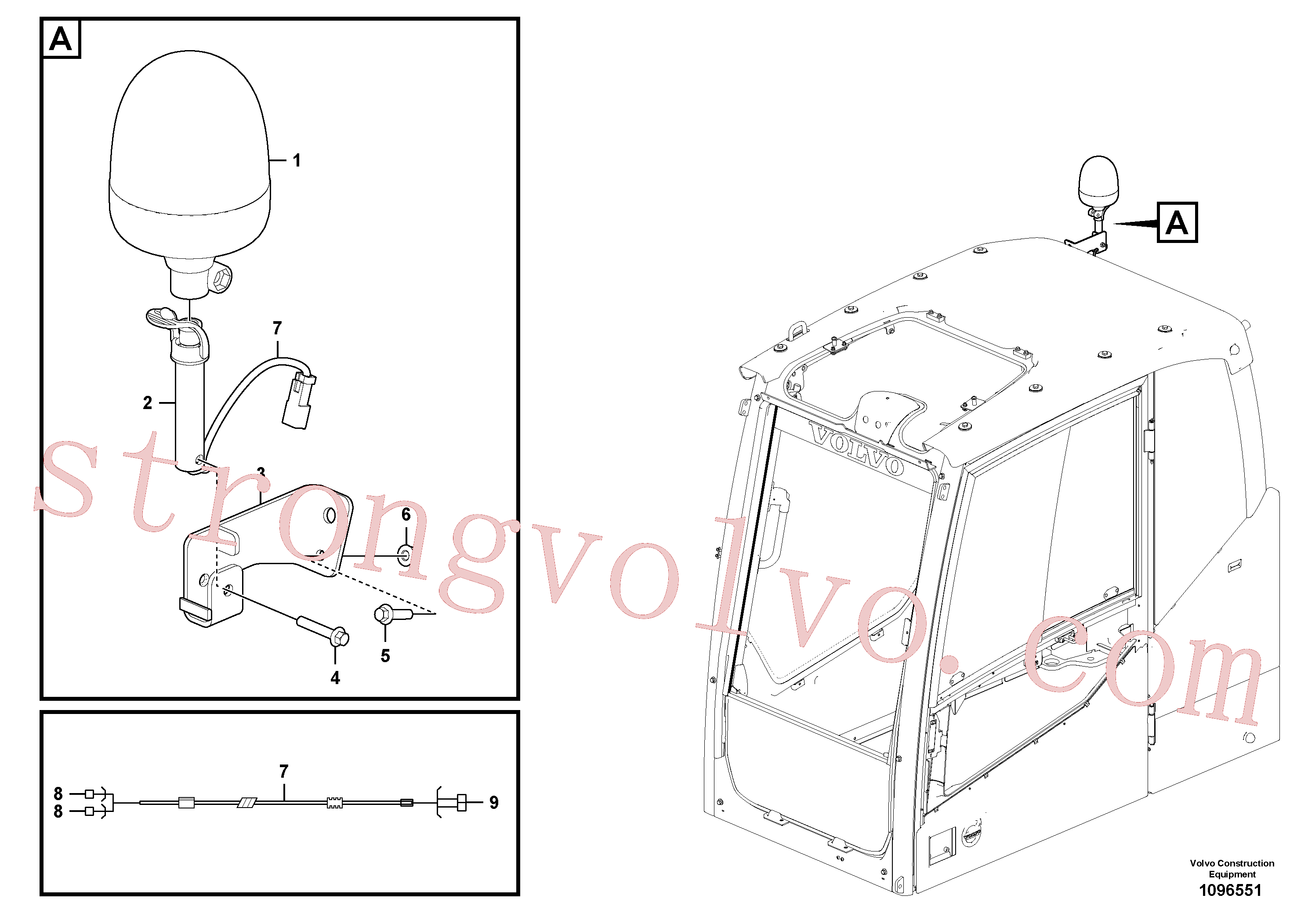 VOE60113085 Volvo Farol rotativo(1096551 Montagem)