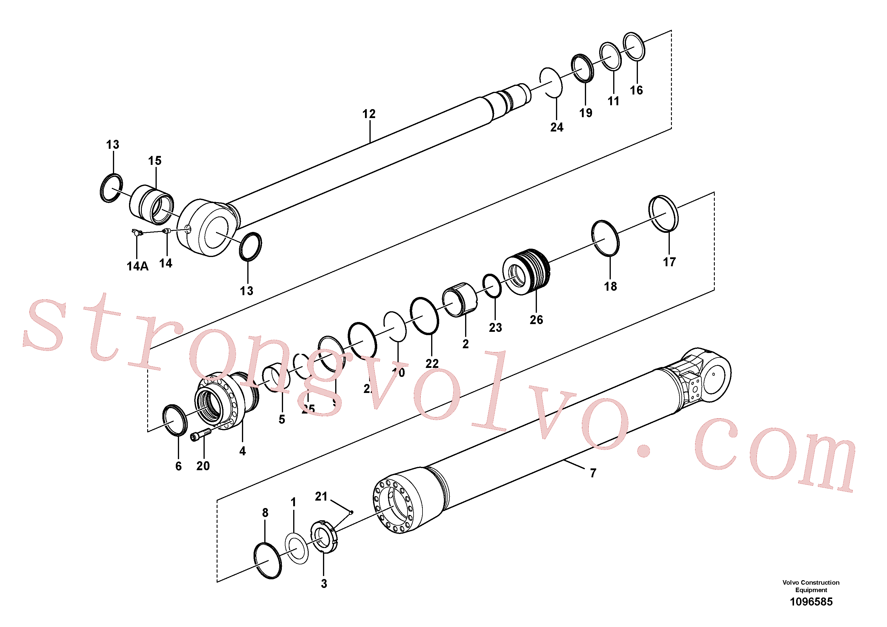 VOE14884911 Volvo Cilindro de balde(1096585 Montagem)