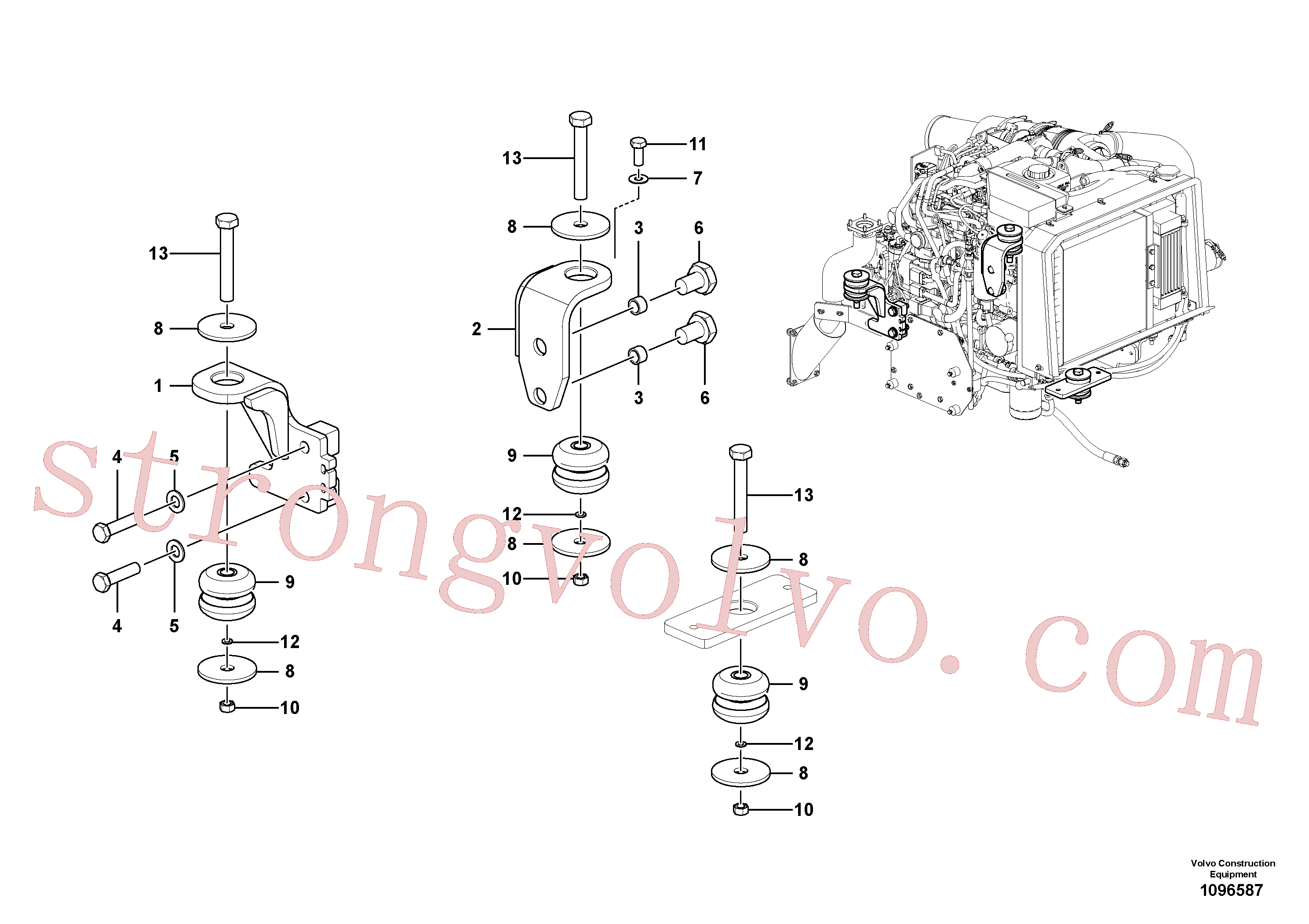 VOE997420 Volvo Suporte do motor(1096587 Montagem)