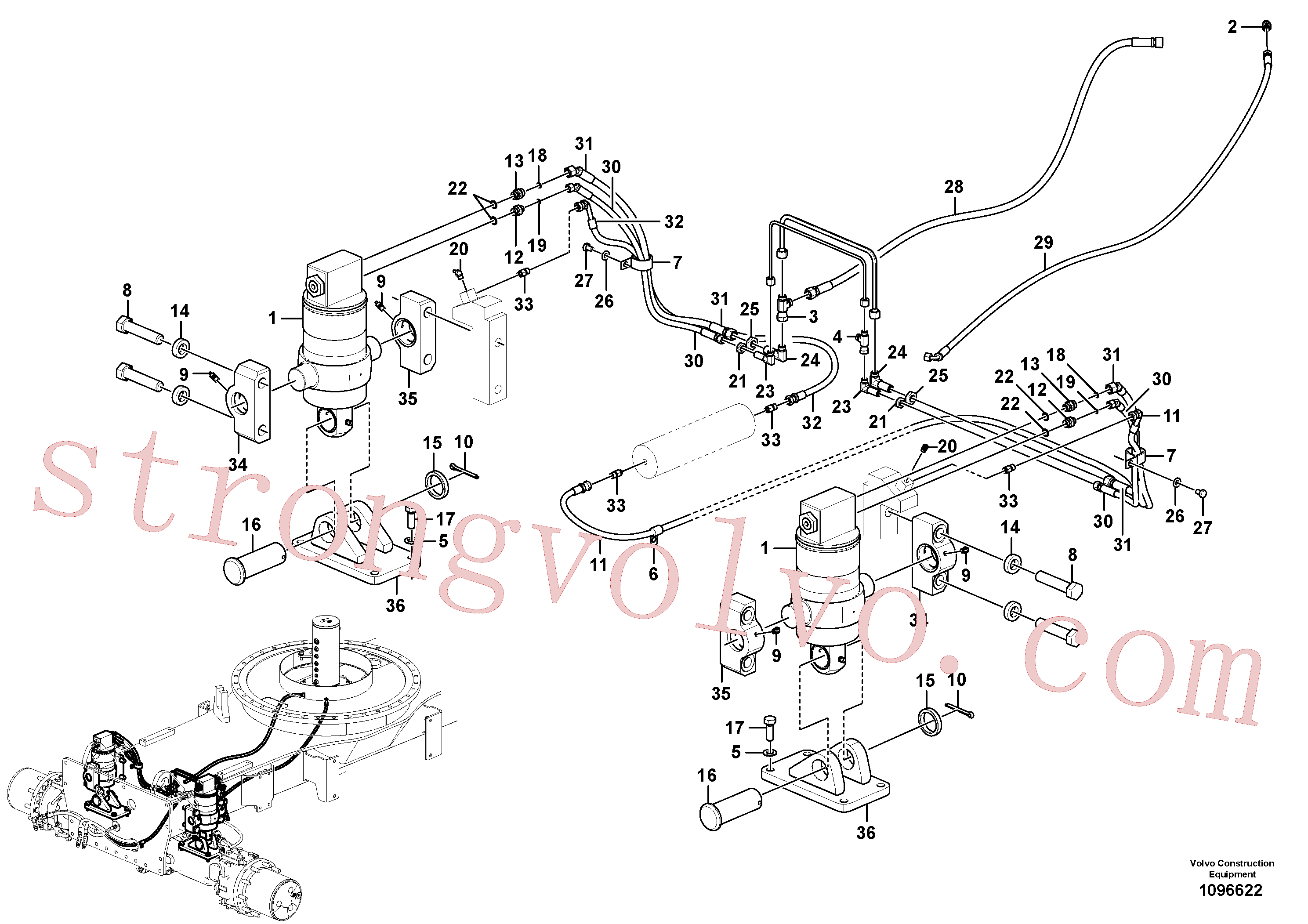 VOE937212 Volvo Sistema oscilante(1096622 Montagem)