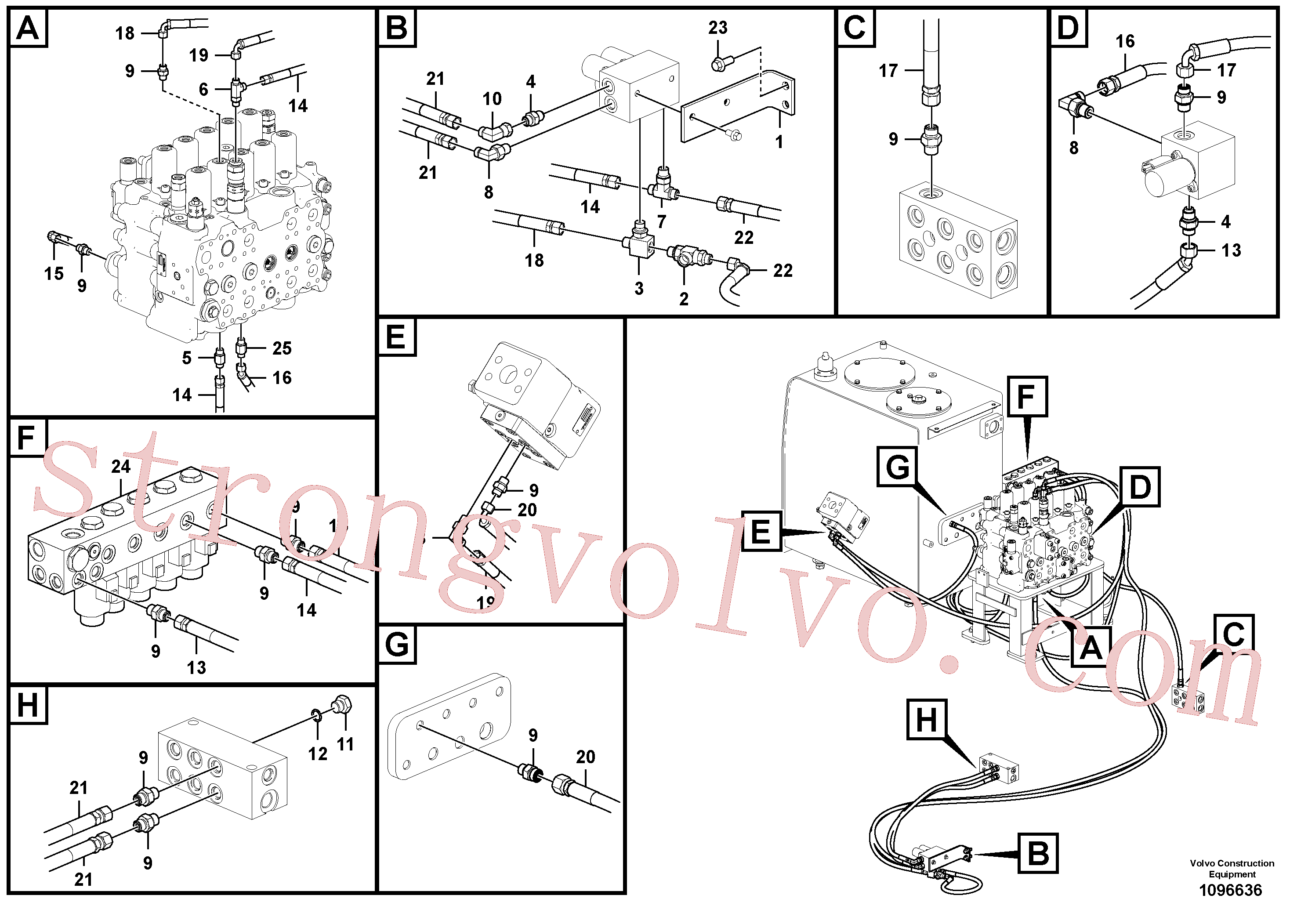 VOE937512 Mangueira completa Volvo escavadeira