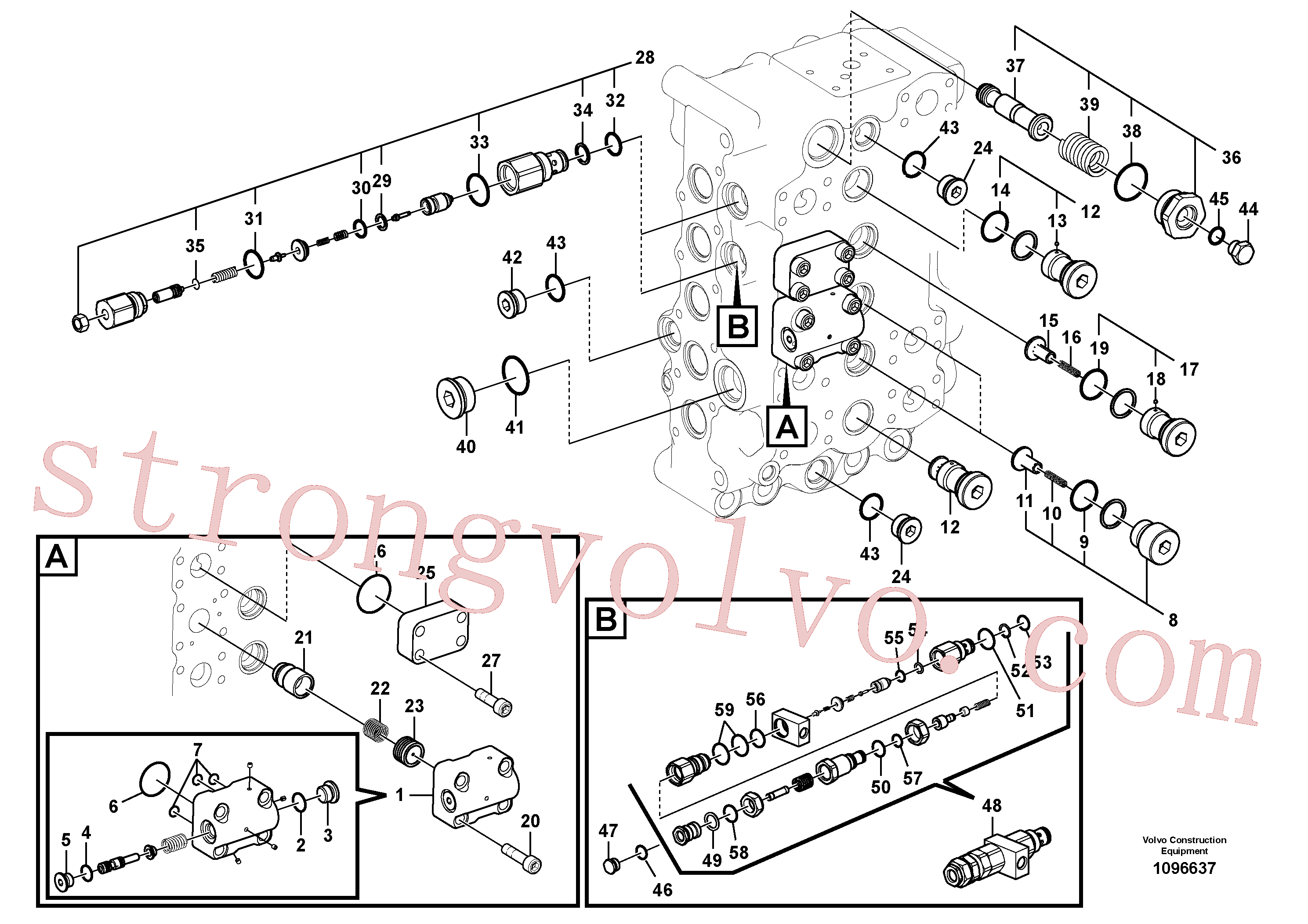 VOE14627384 Volvo Válvula mestra de comando(1096637 Montagem)