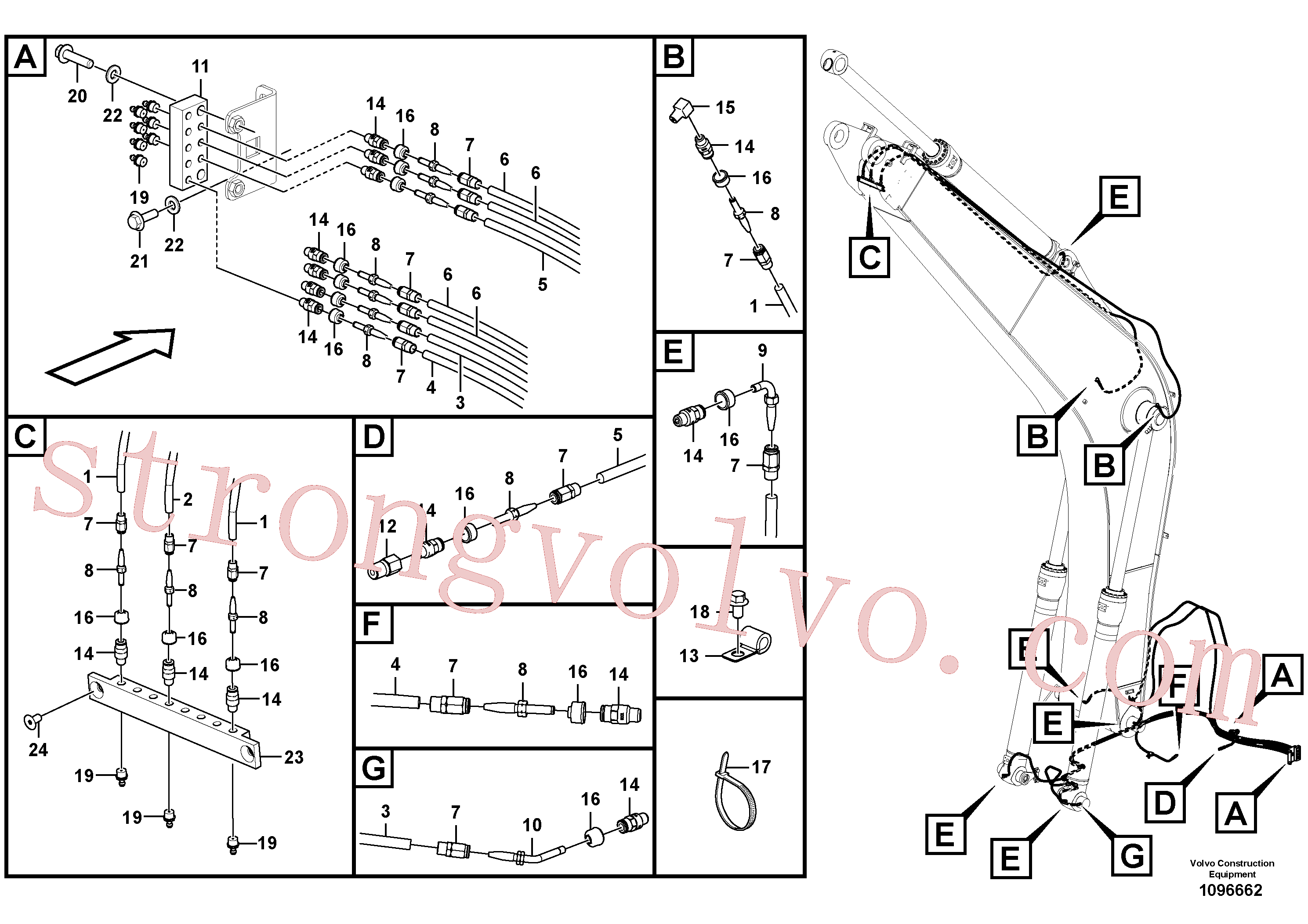 VOE60110098 Volvo Tubagem de massa(1096662 Montagem)