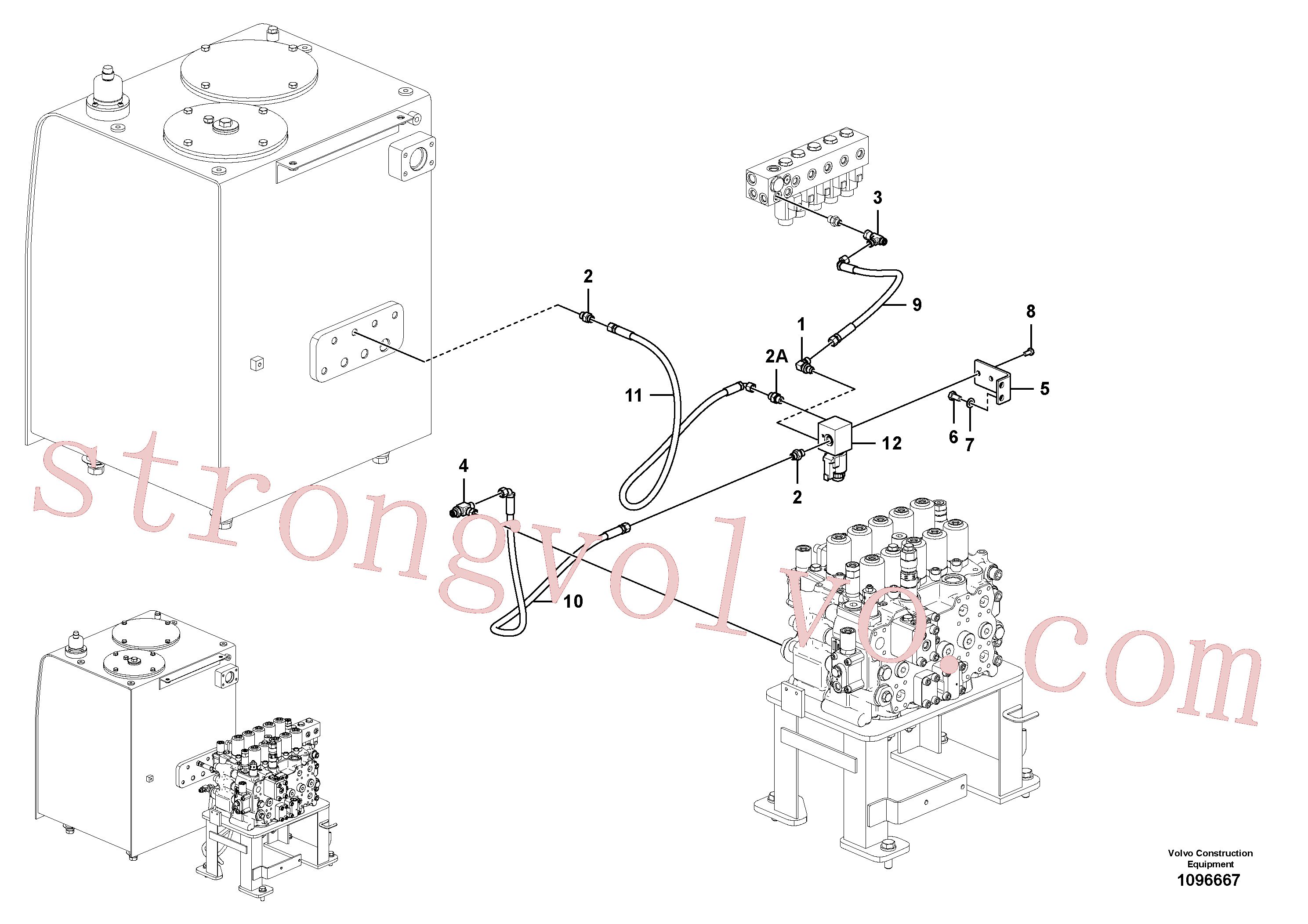 VOE936958 Volvo Hidráulica de serviço, martelo e cortador para fluxo da bomba auxiliar(1096667 Montagem)