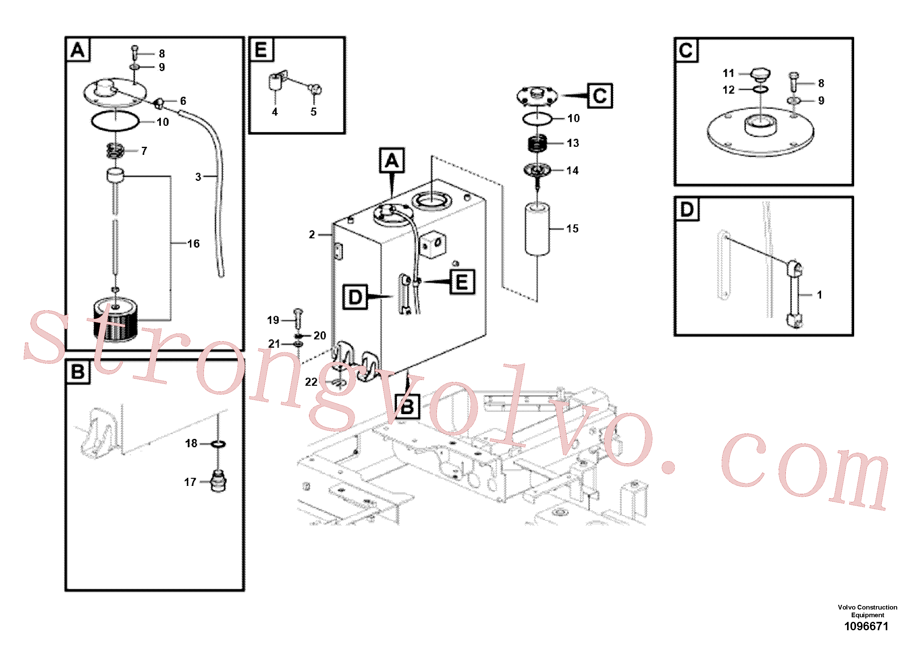 VOE60110319 Volvo Depósito de óleo hidráulico(1096671 Montagem)