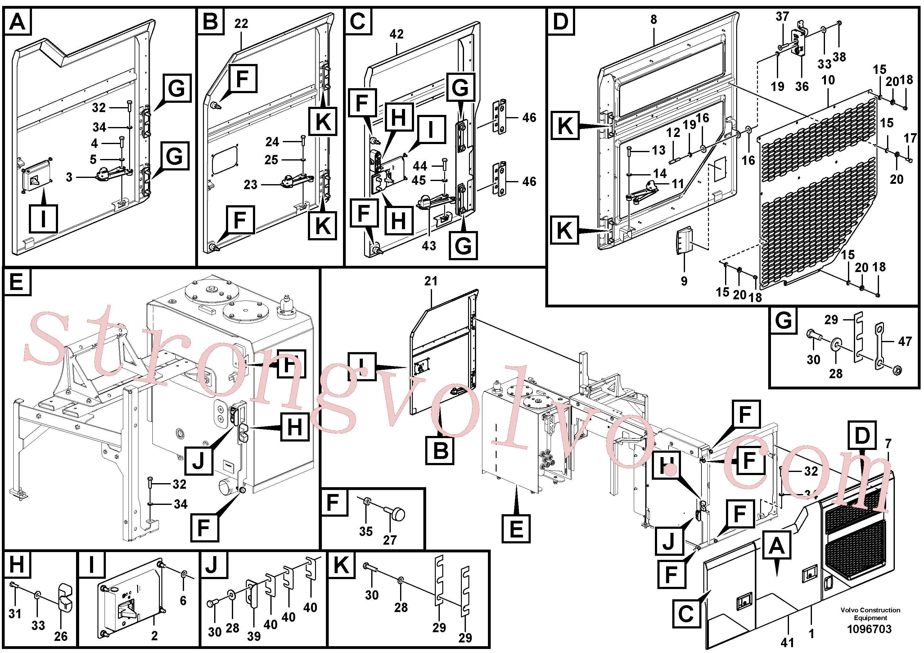 VOE60110103 Volvo Porta, lateral(1096703 Montagem)