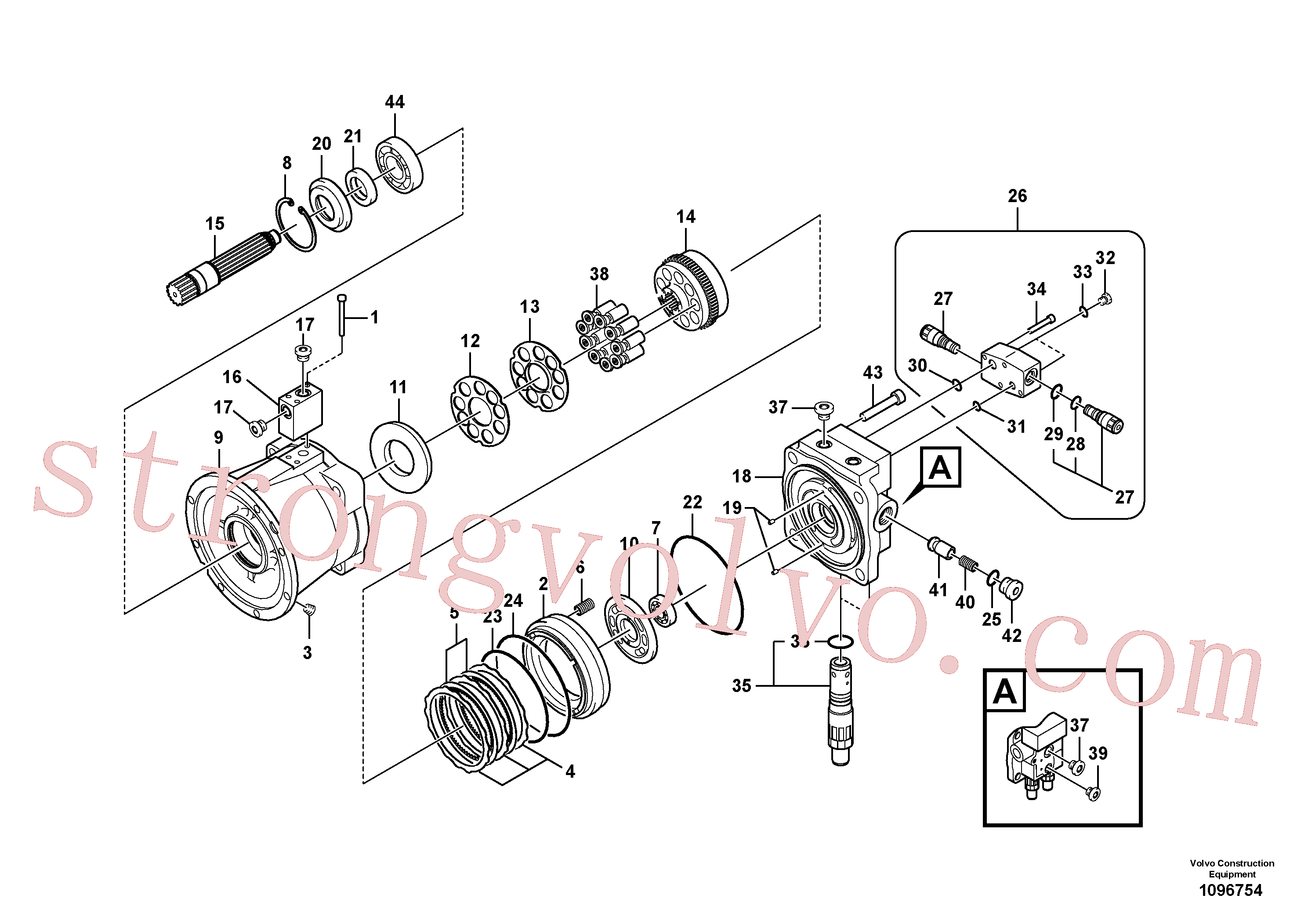 VOE14529771 Volvo Motor de rotação(1096754 Montagem)