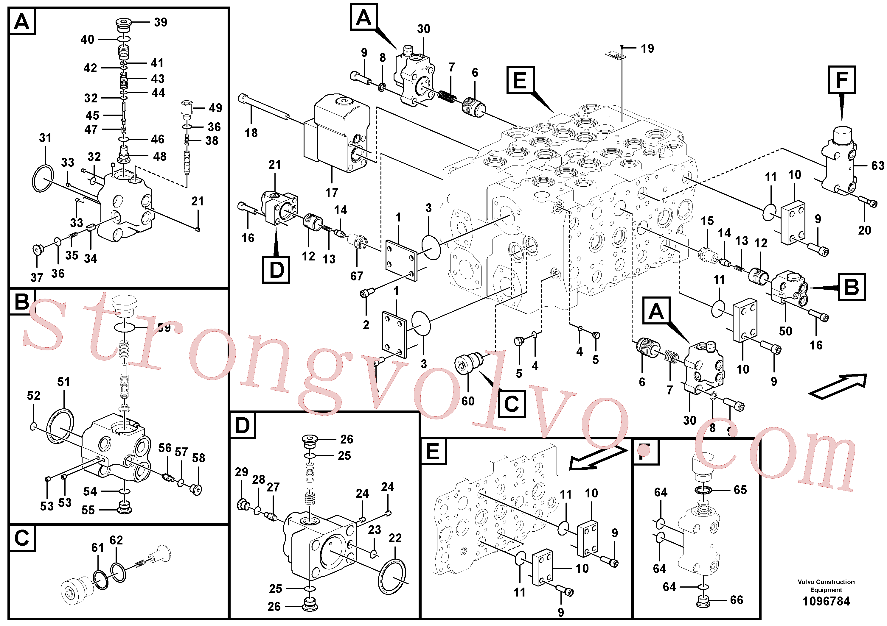 VOE997893 Volvo Válvula mestra de comando(1096784 Montagem)