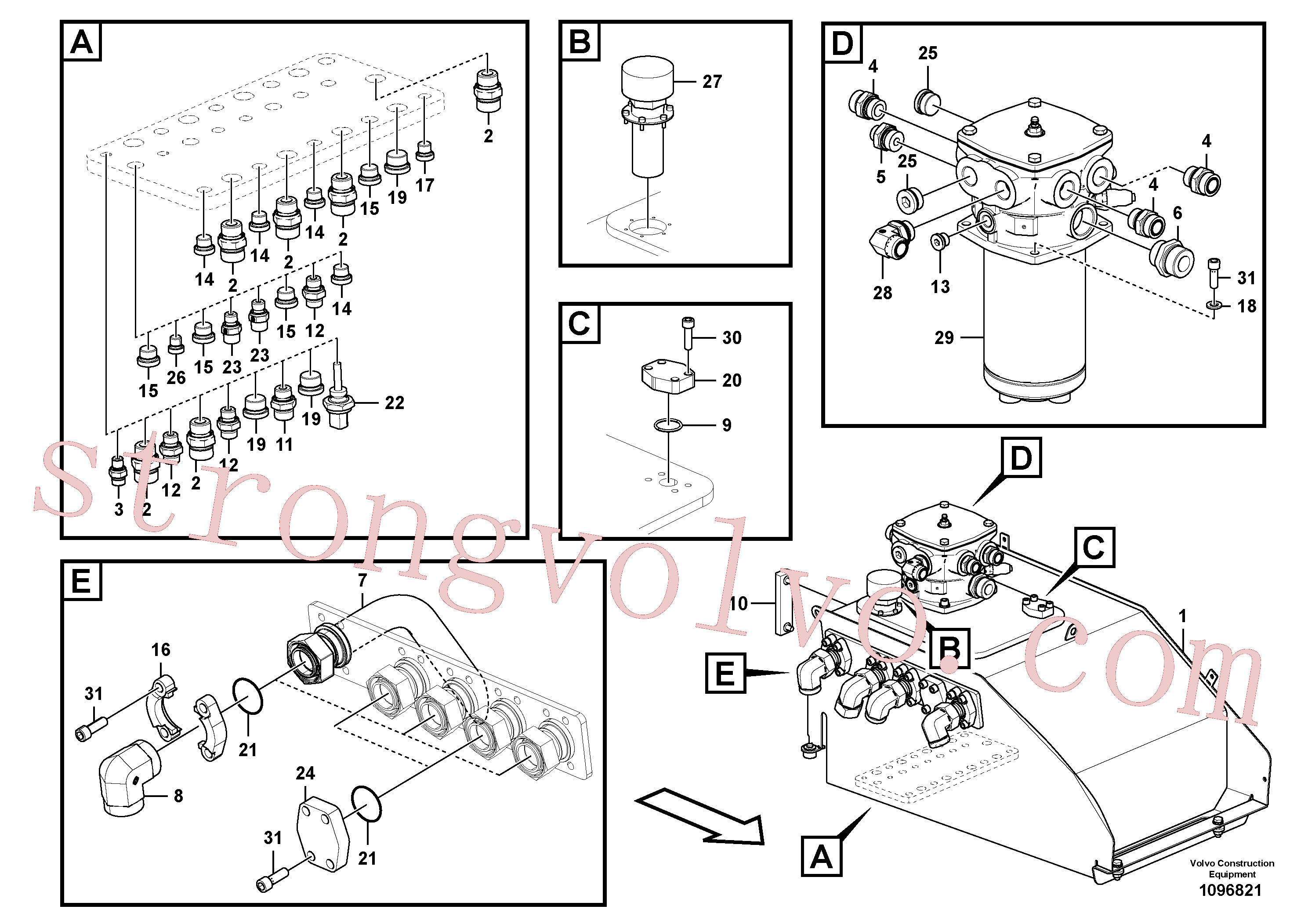 PJ4755024 Conector Volvo escavadeira