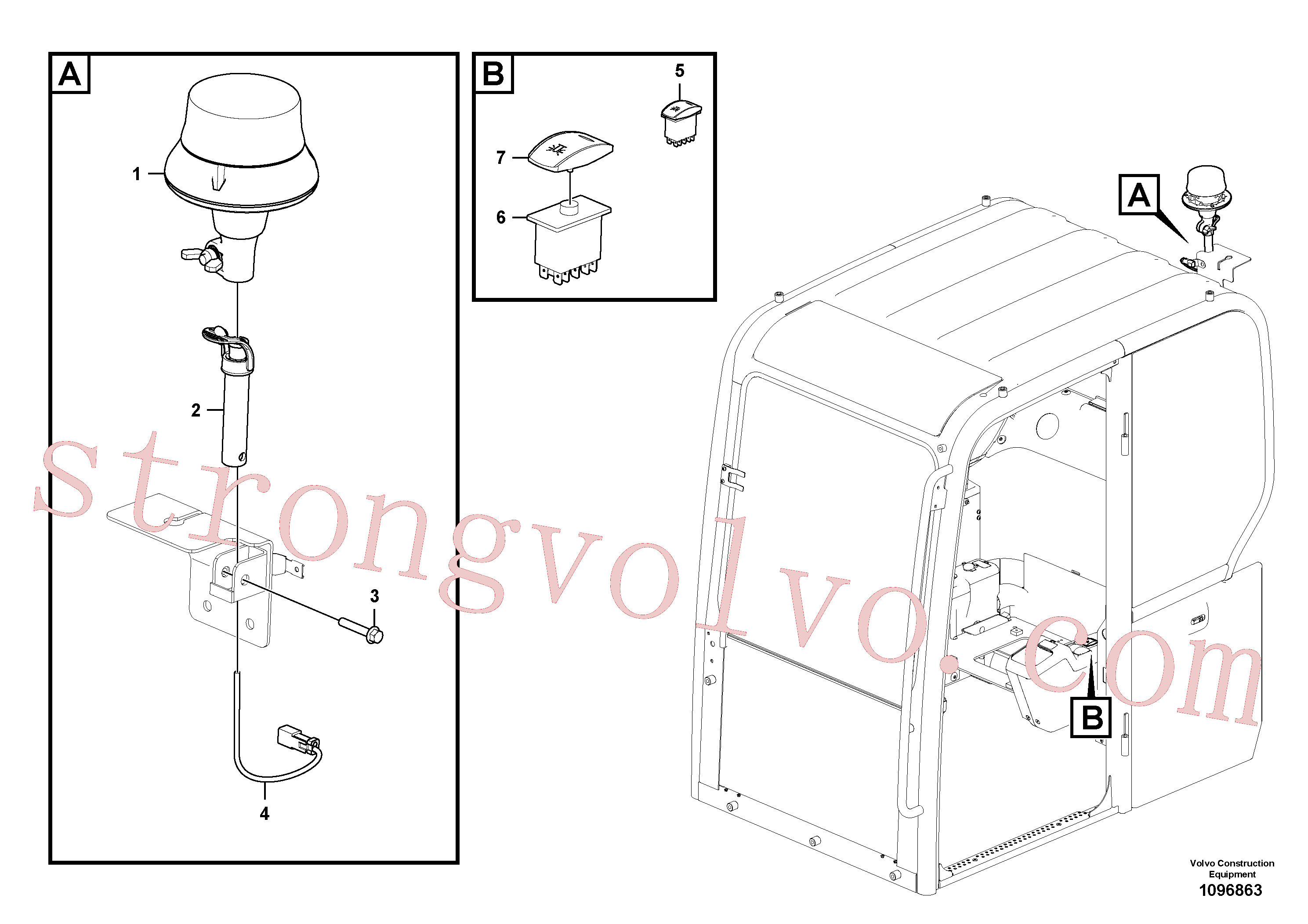 VOE60113085 Volvo Farol rotativo(1096863 Montagem)