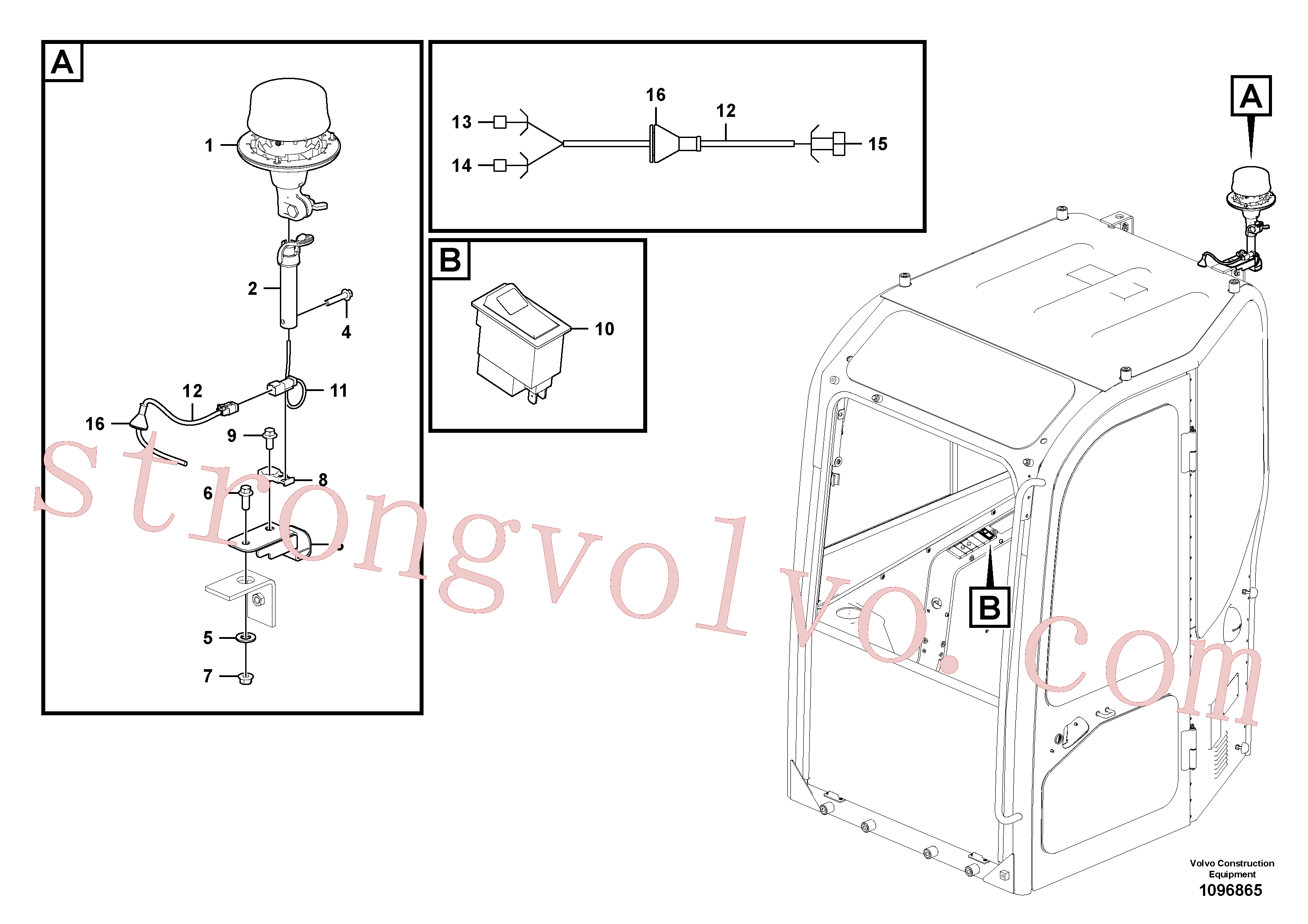 VOE60110237 Volvo Farol rotativo(1096865 Montagem)