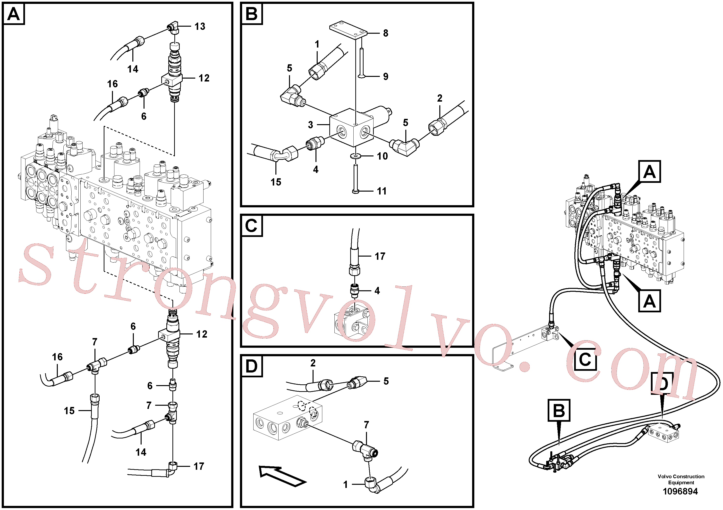 VOE15042406 Volvo Comando da pressão do servo-sistema(1096894 Montagem)