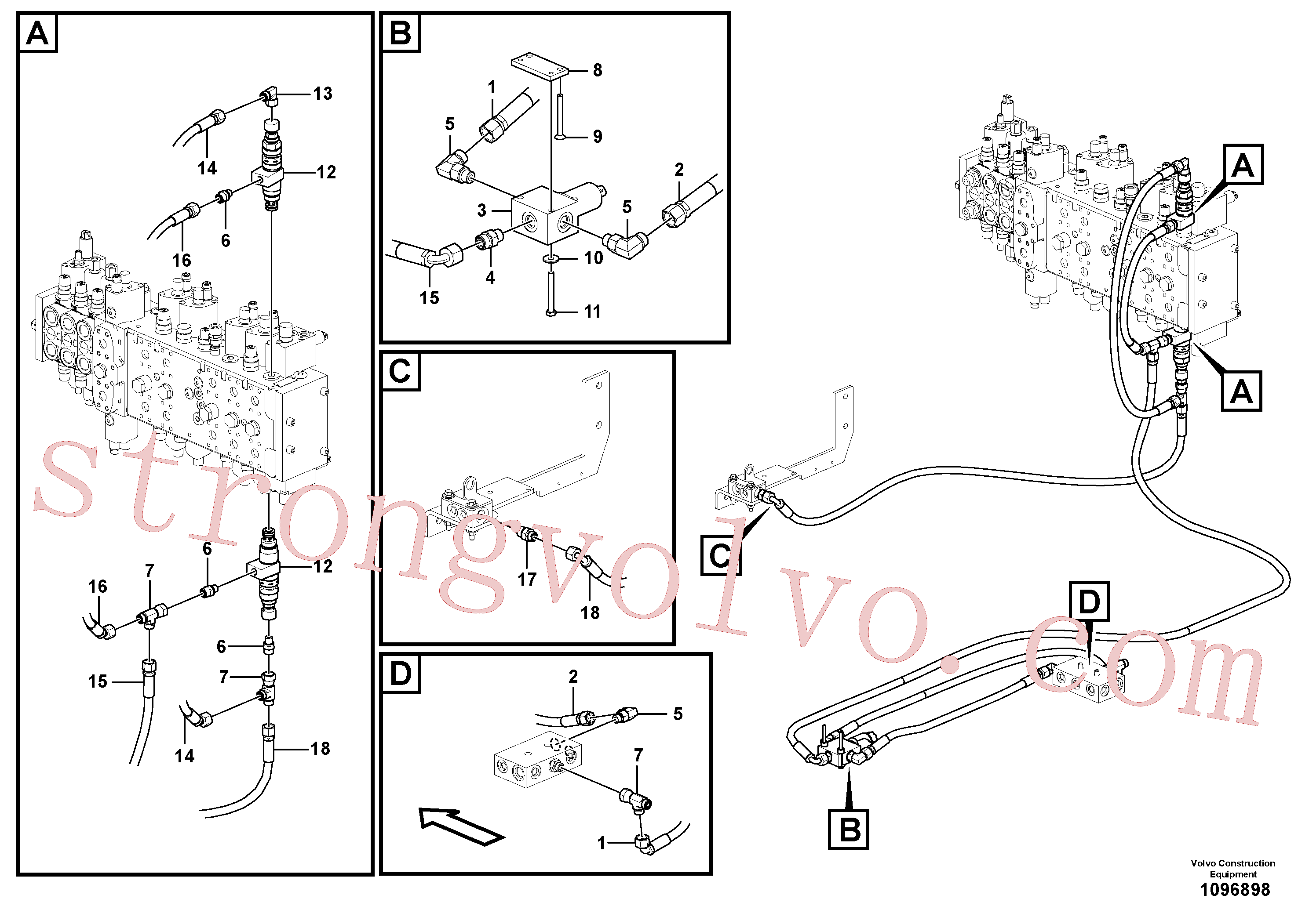 Volvo VOE937756 Mangueira completa Volvo Acessórios para escavadeira