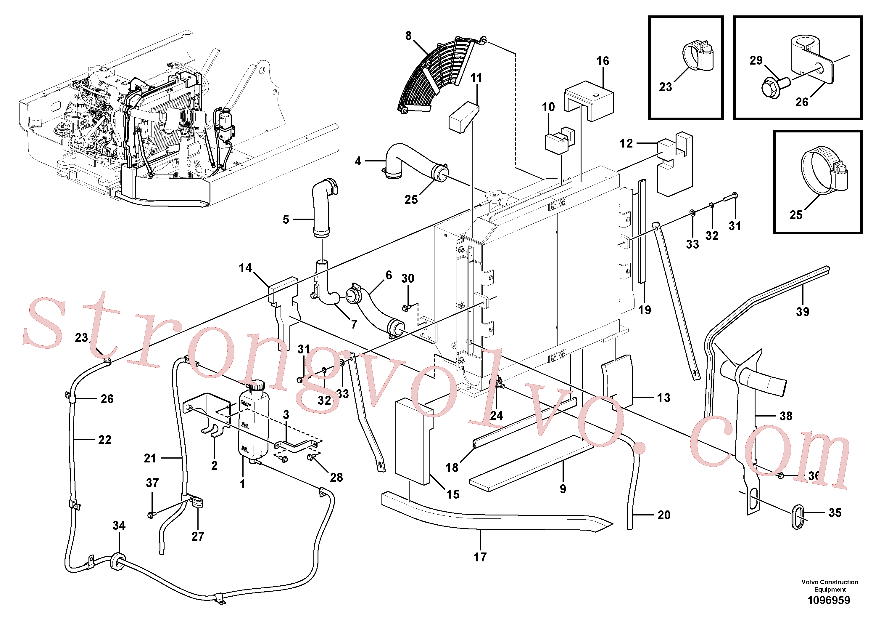 VOE14614283 Volvo Sistema de arrefecimento(1096959 Montagem)
