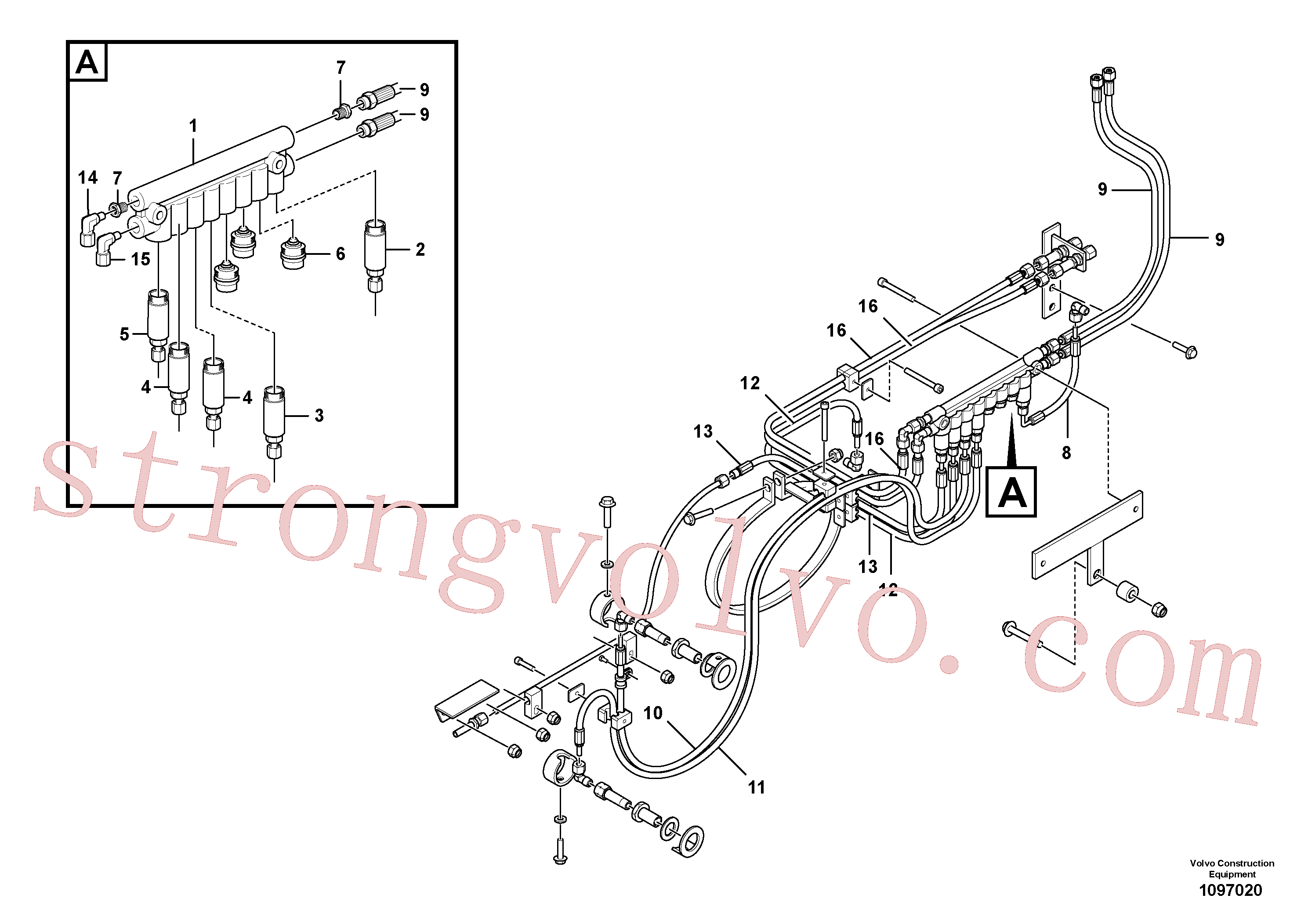 VOE16868964 Volvo Bloco de distribuição, B2.(1097020 Montagem)